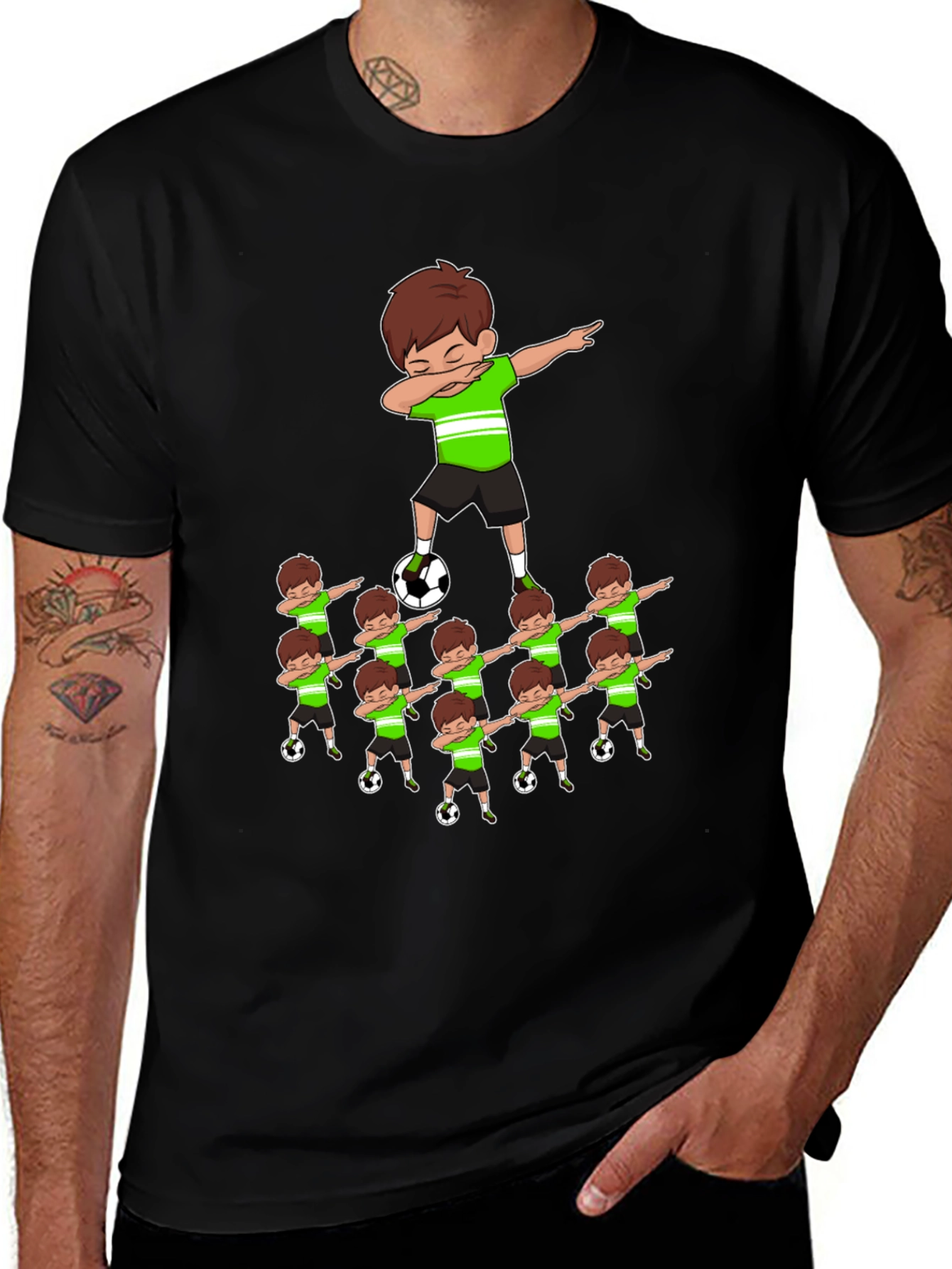 Soccer Dabbing Cartoon Graphic Tee