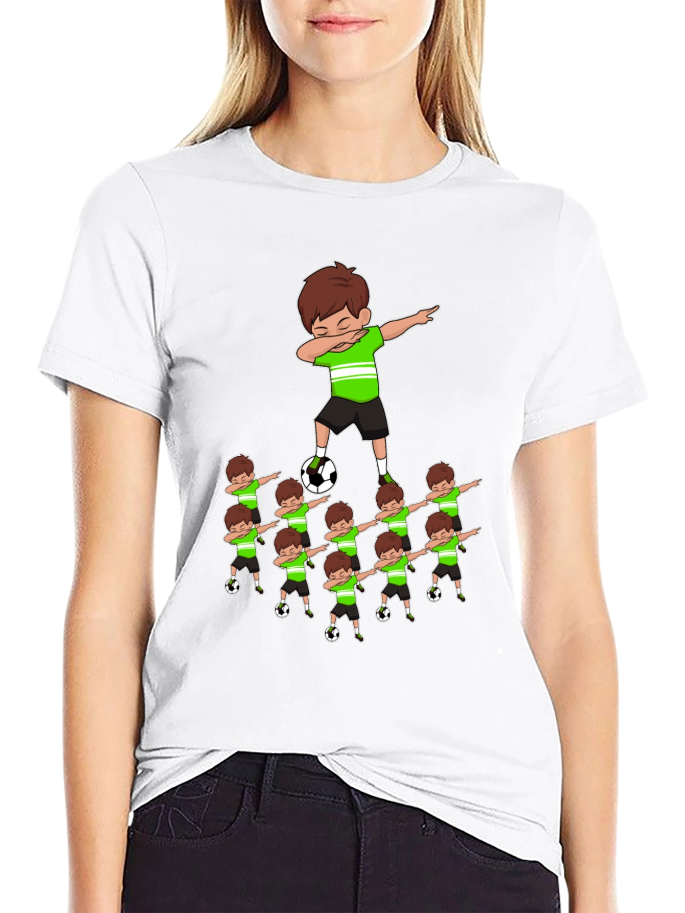 Soccer Dabbing Cartoon Graphic Tee