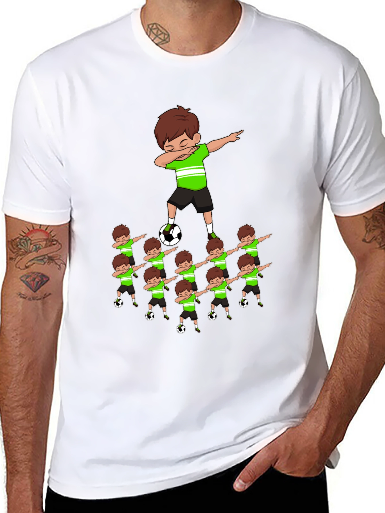 Soccer Dabbing Cartoon Graphic Tee