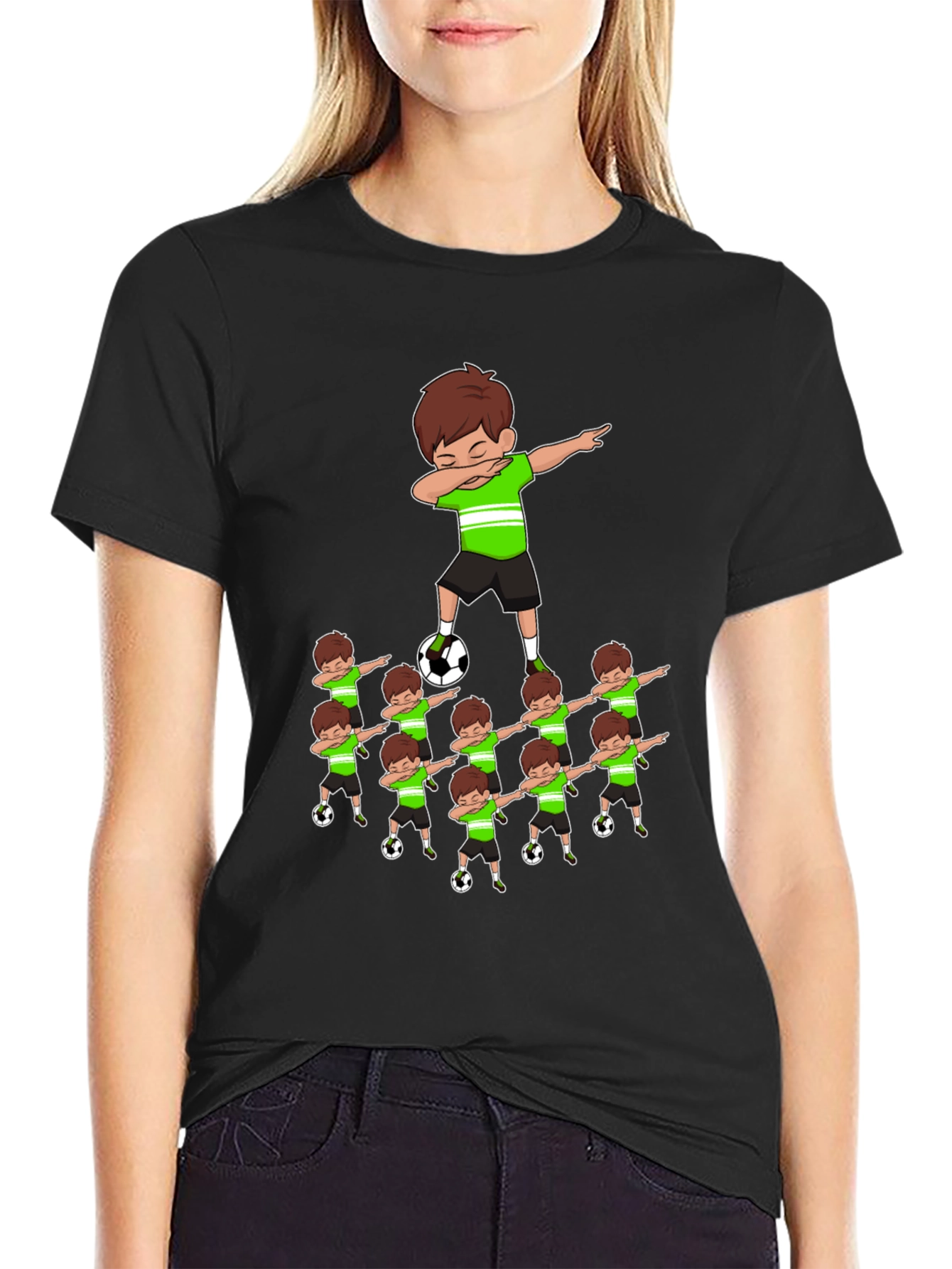 Soccer Dabbing Cartoon Graphic Tee