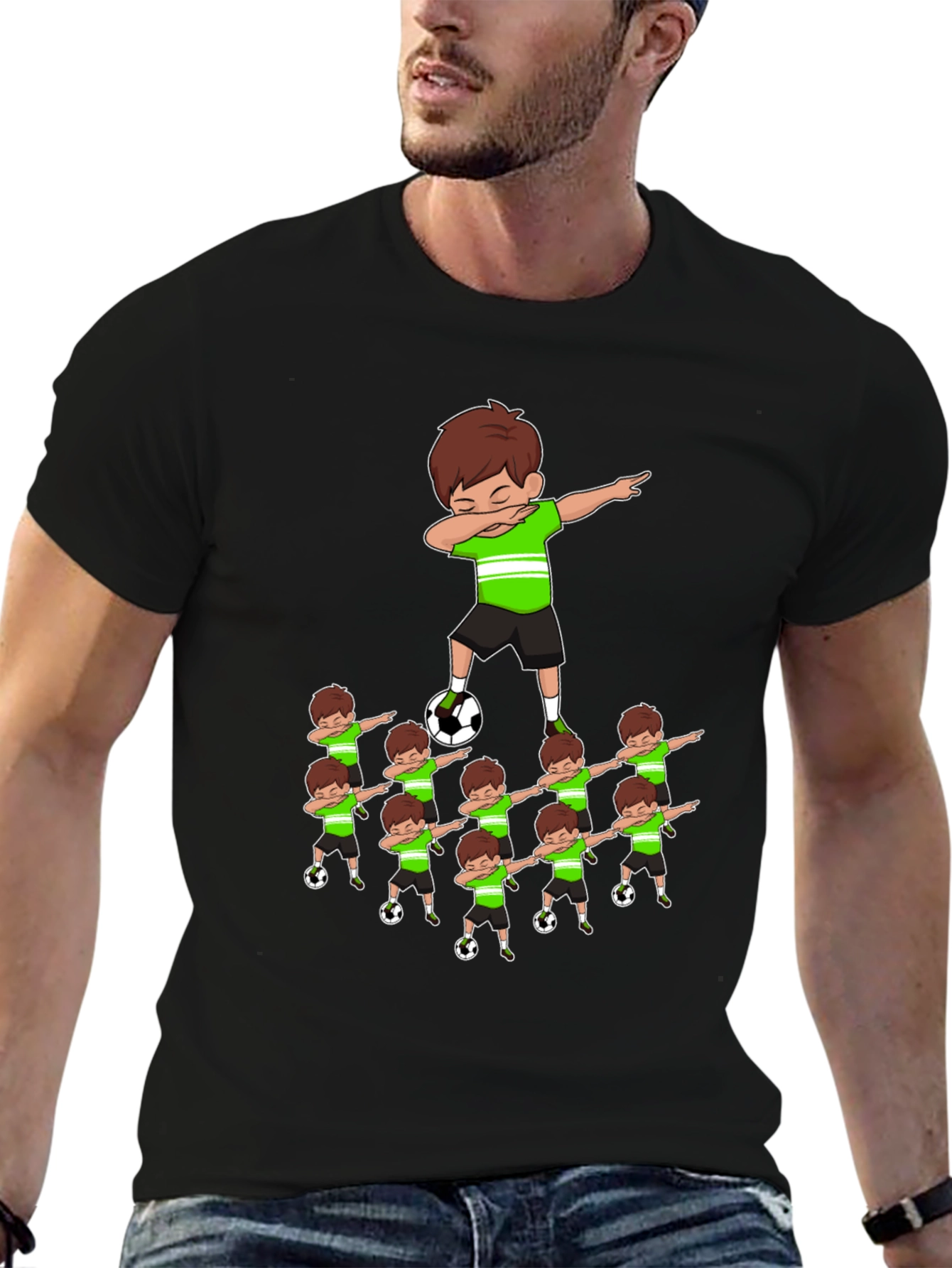 Soccer Dabbing Cartoon Graphic Tee