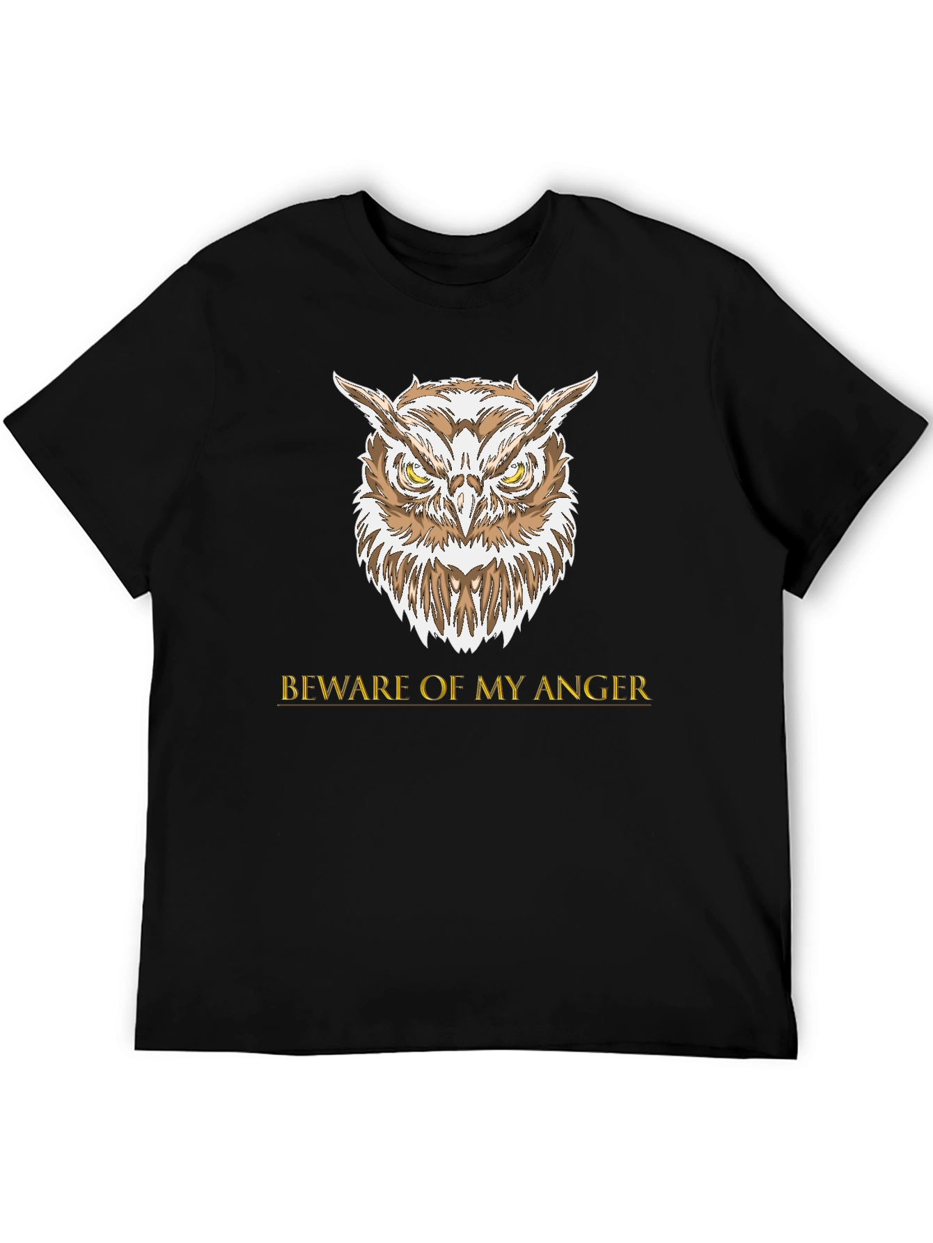 Owl Beware Anger Graphic Tee - Black