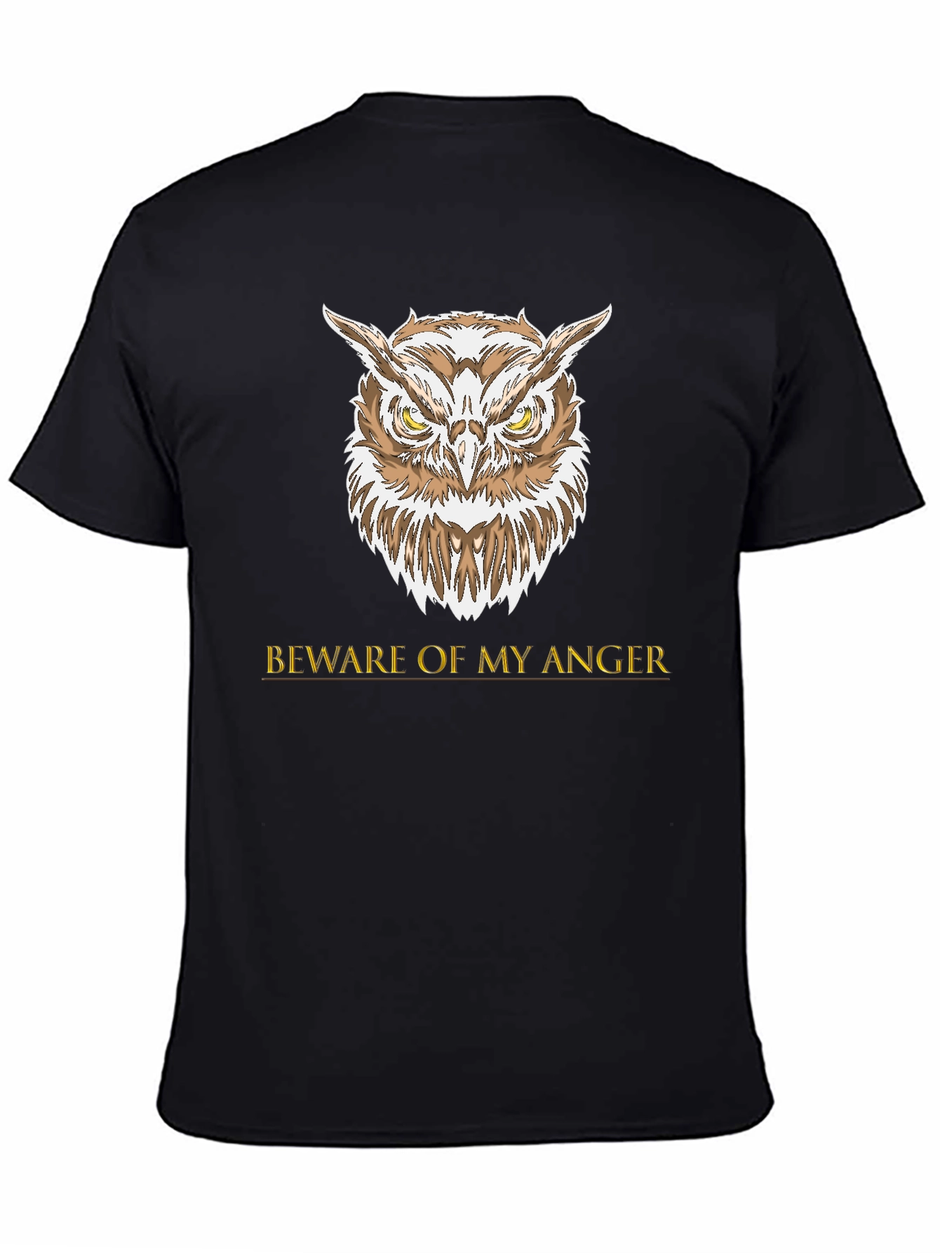 Owl Beware Anger Graphic Tee - Black