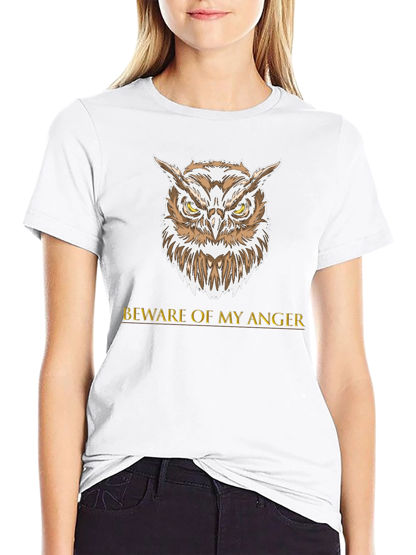Owl Beware Anger Graphic Tee - Black