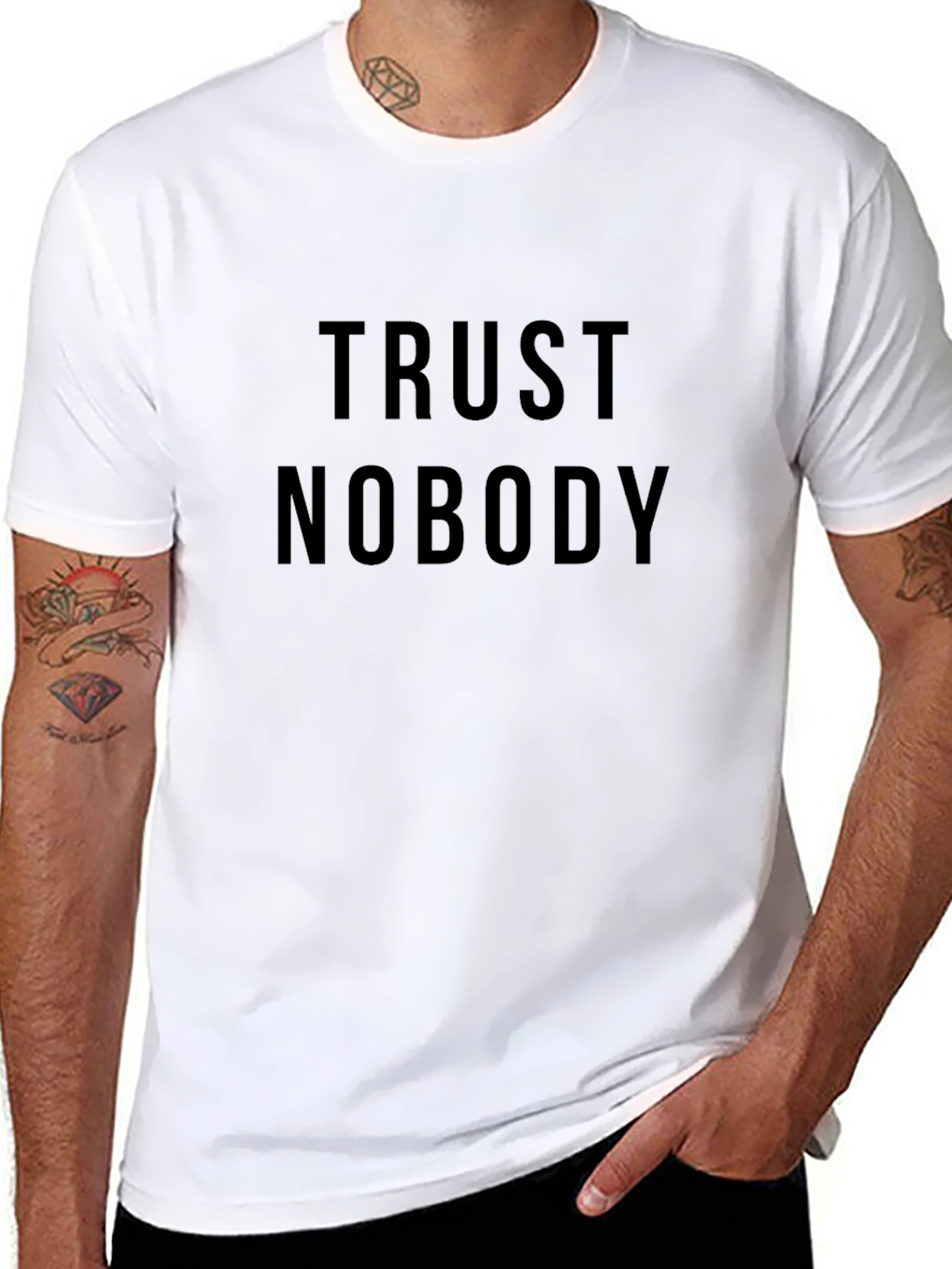 Trust Nobody Graphic T-Shirt - Edgy Slogan Tee
