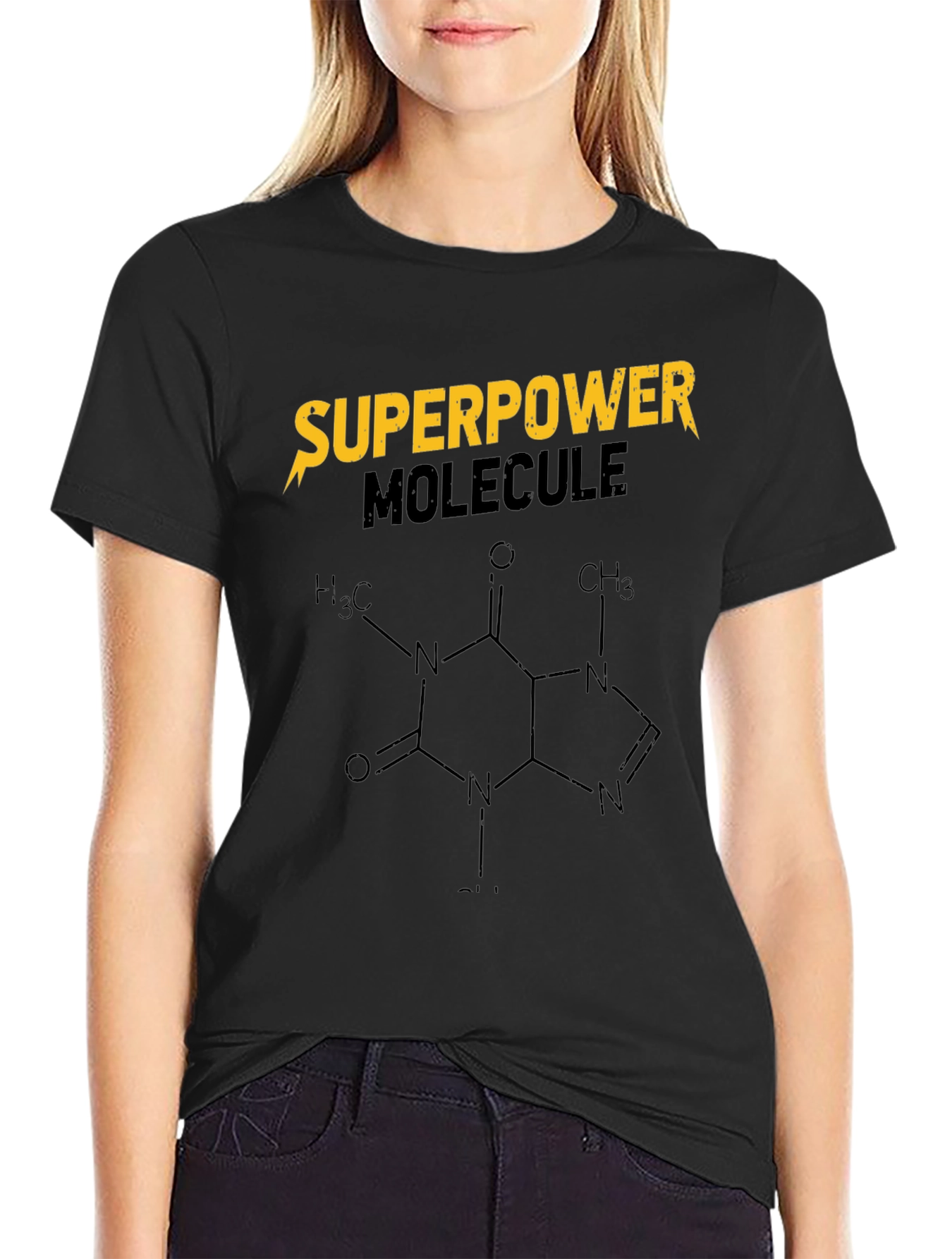 Superpower Molecule Graphic Tee - Caffeine Design