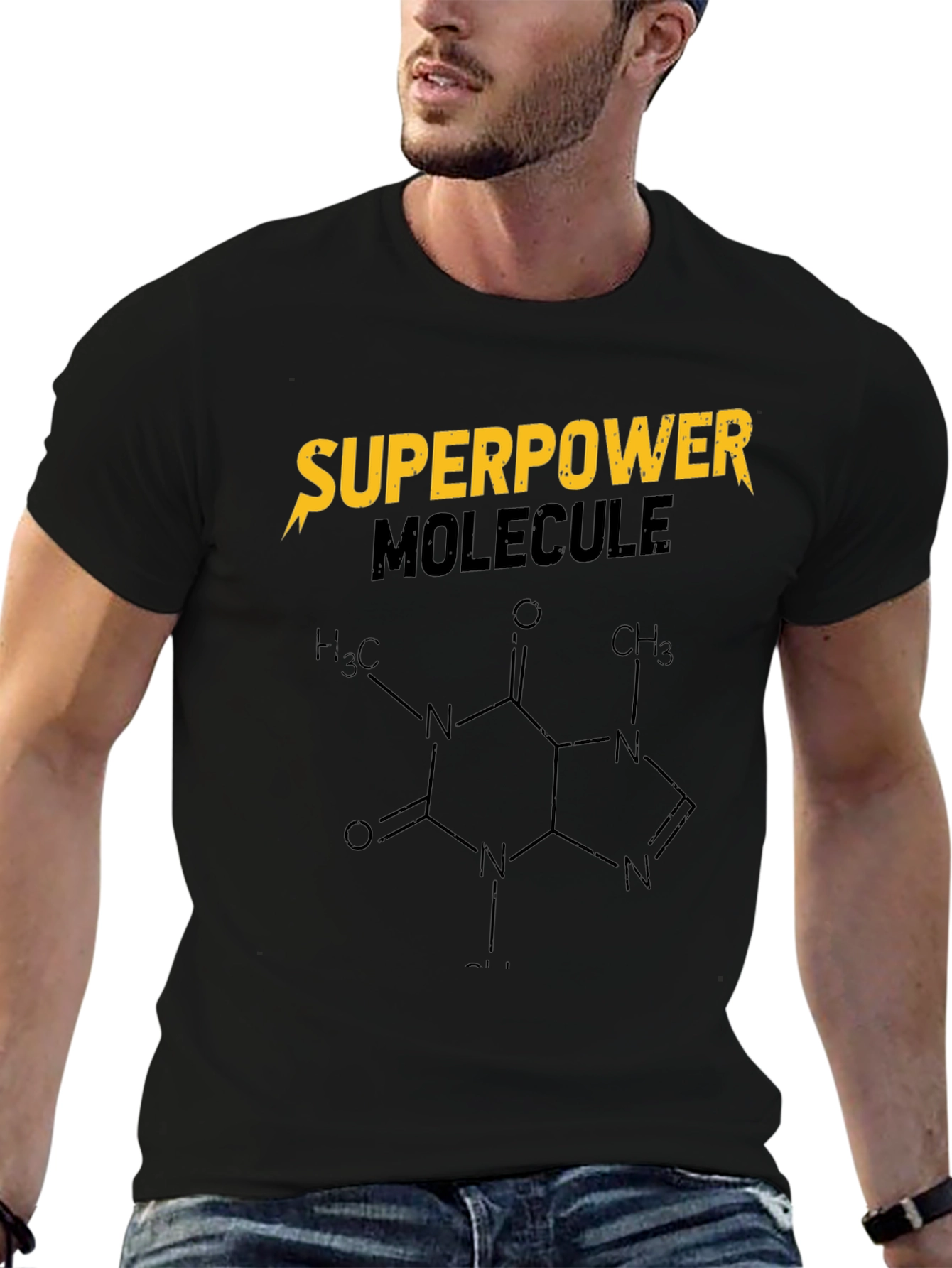 Superpower Molecule Graphic Tee - Caffeine Design