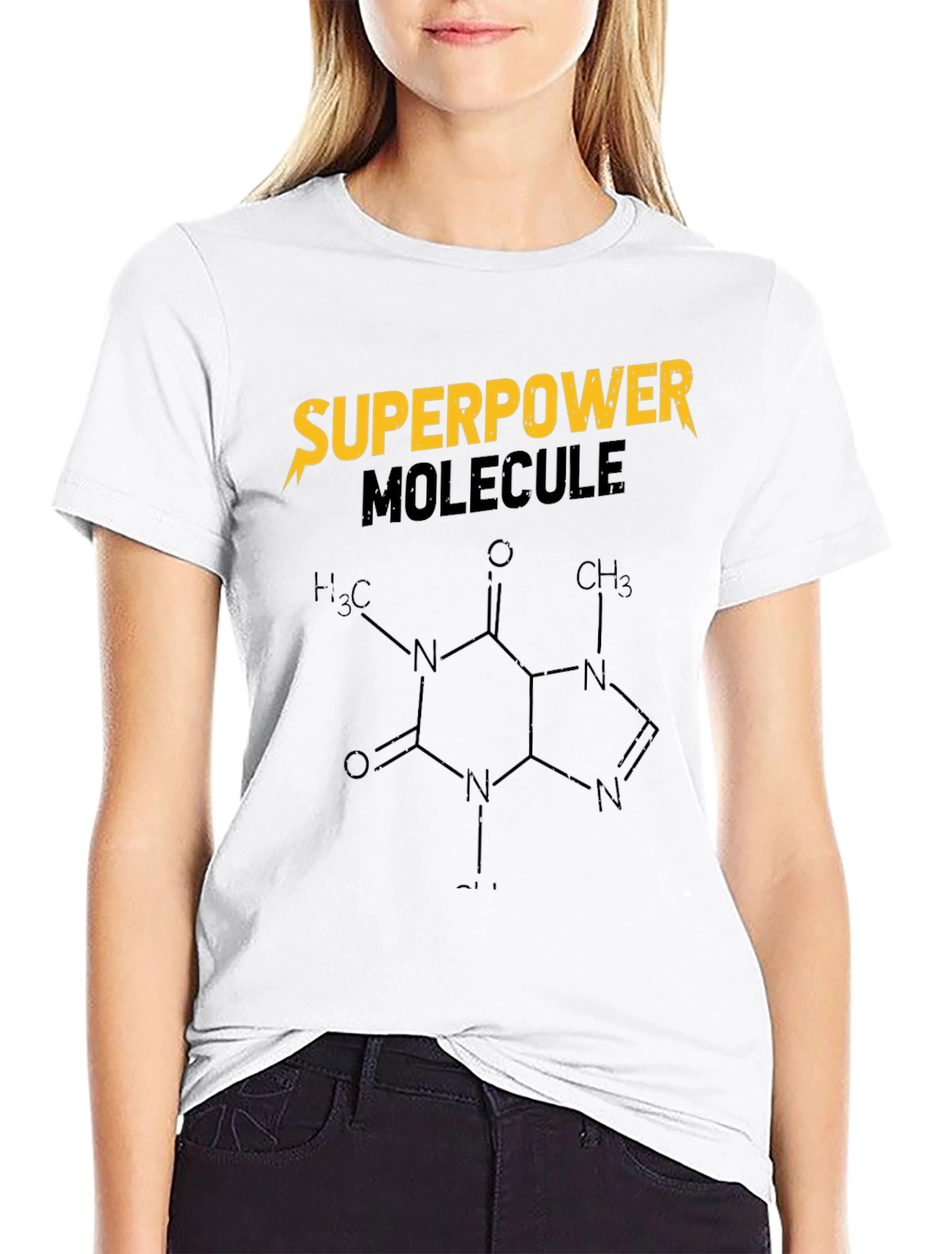 Superpower Molecule Graphic Tee - Caffeine Design