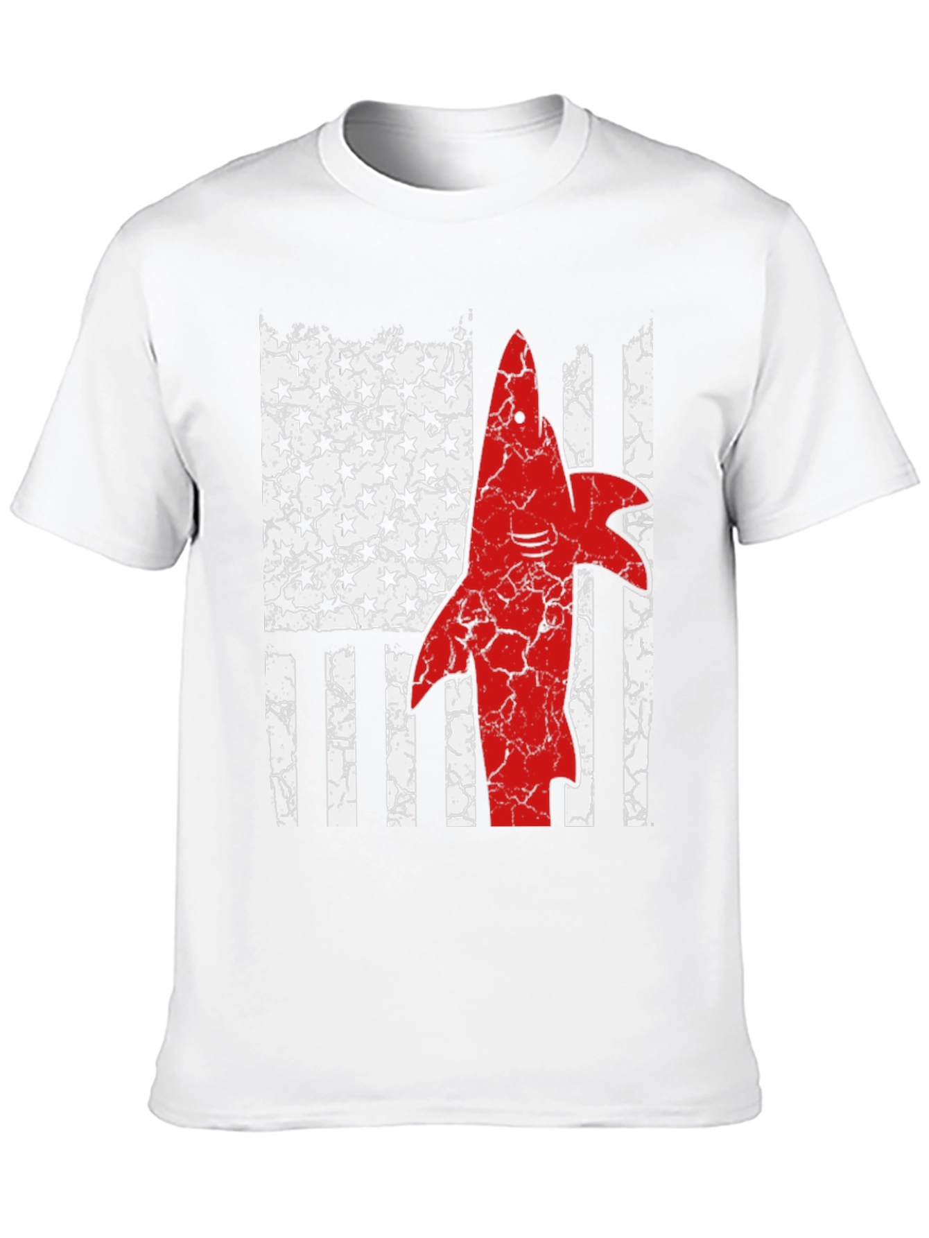 Shark USA Flag Graphic Mens T-Shirt