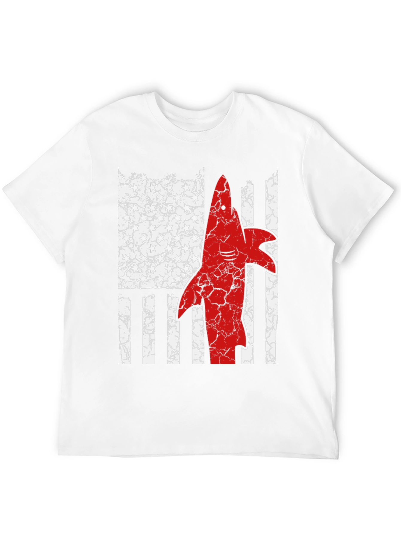 Shark USA Flag Graphic Mens T-Shirt