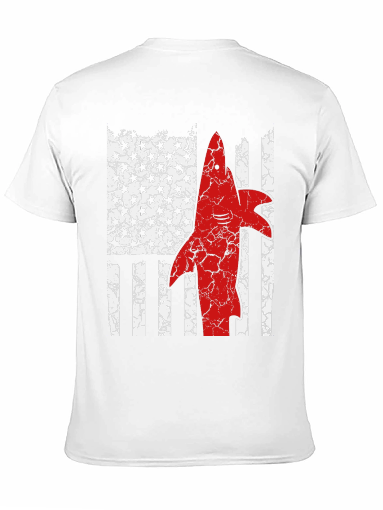 Shark USA Flag Graphic Mens T-Shirt