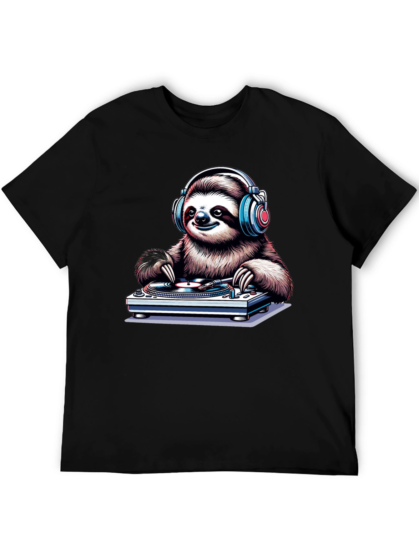 DJ Sloth Graphic T-Shirt - Cool Music Lover Tee