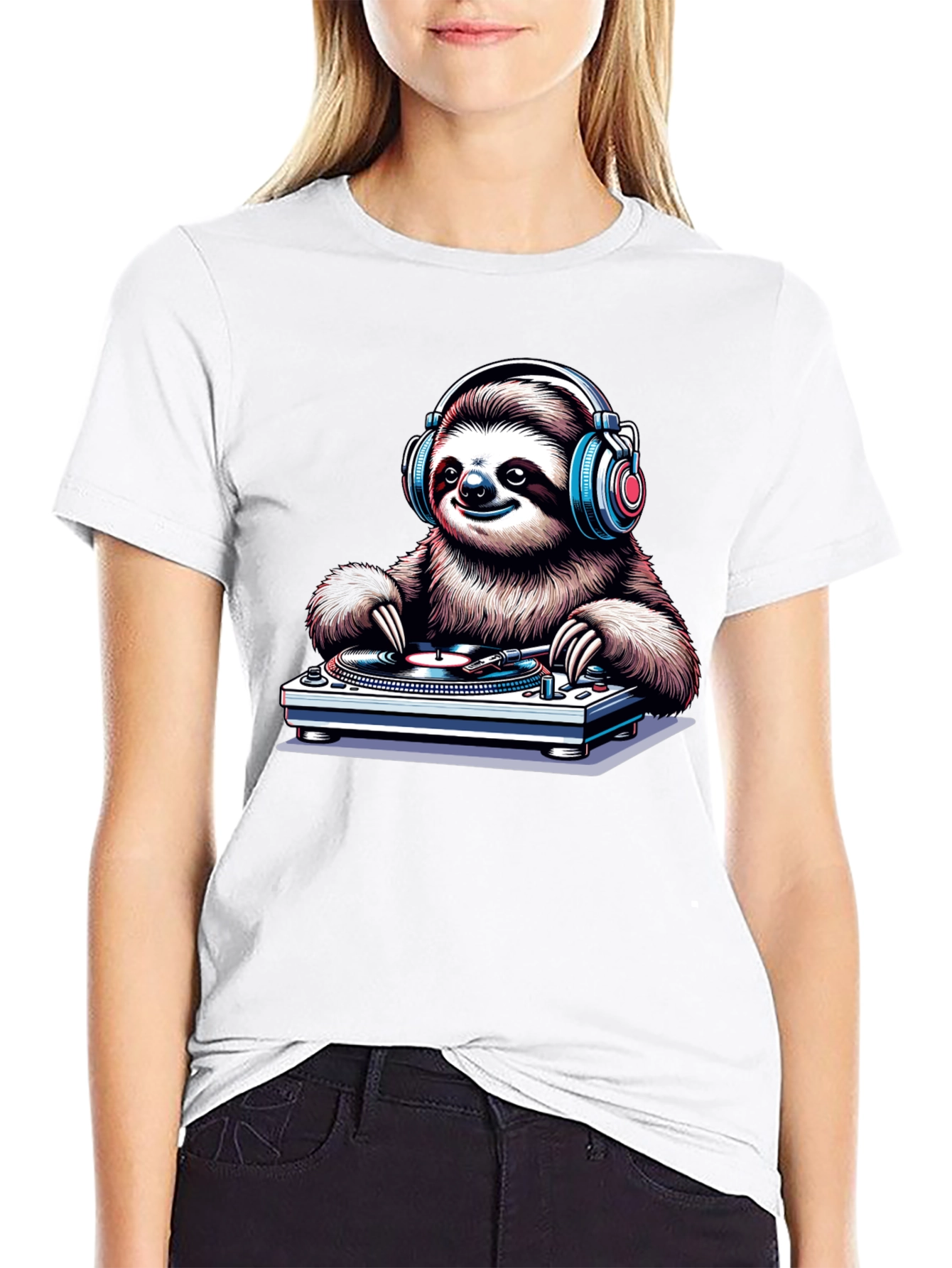 DJ Sloth Graphic T-Shirt - Cool Music Lover Tee