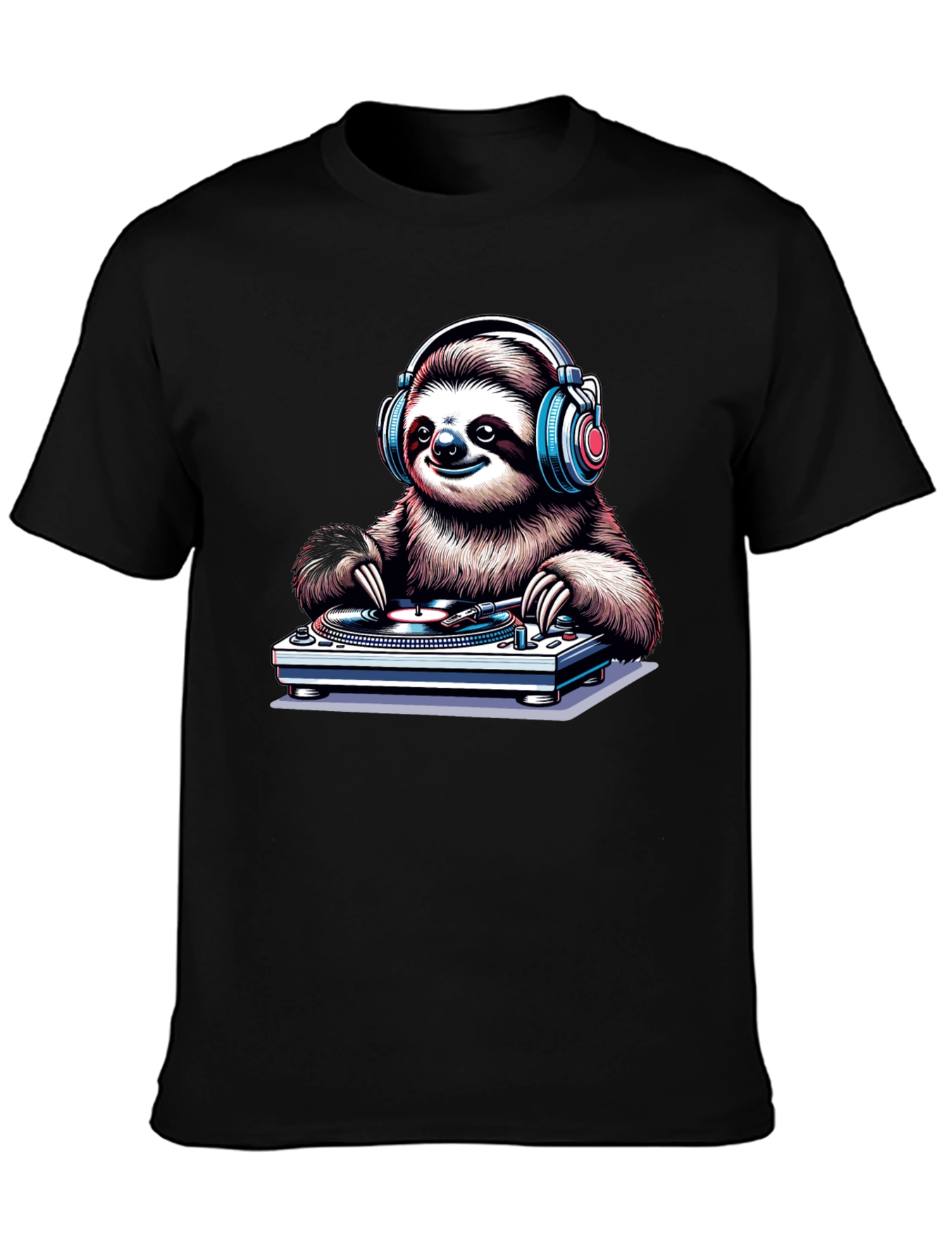 DJ Sloth Graphic T-Shirt - Cool Music Lover Tee