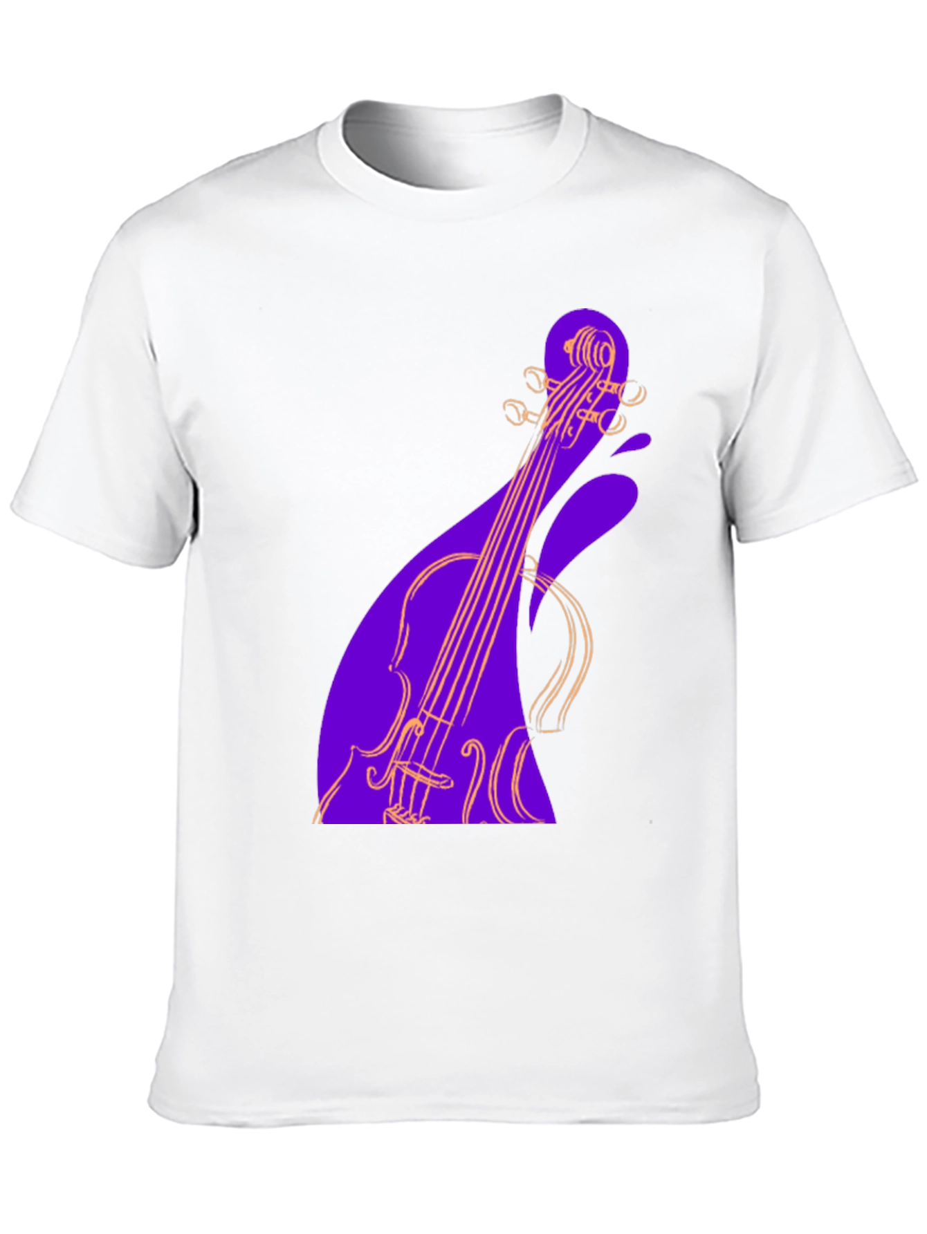 Abstract Violin Graphic Tee - Black