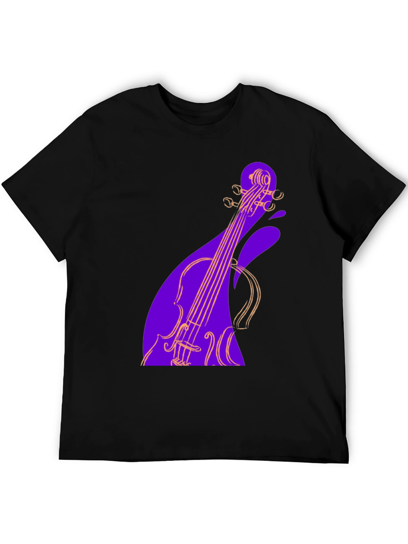 Abstract Violin Graphic Tee - Black