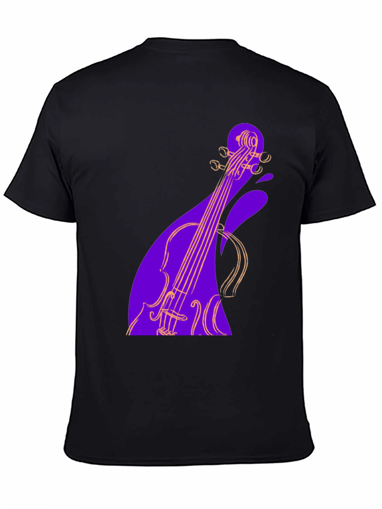 Abstract Violin Graphic Tee - Black