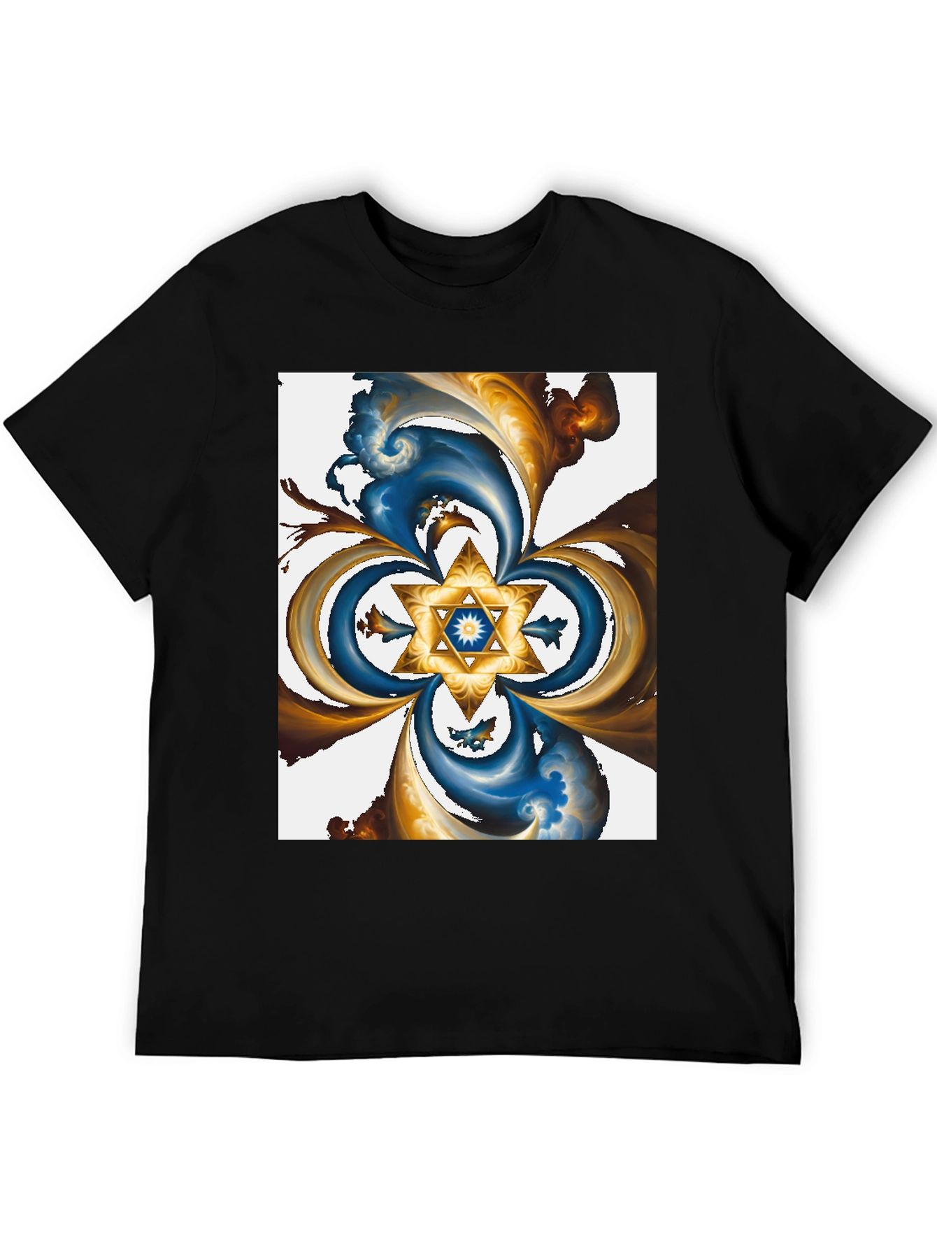 Abstract Star Graphic Tee - Black