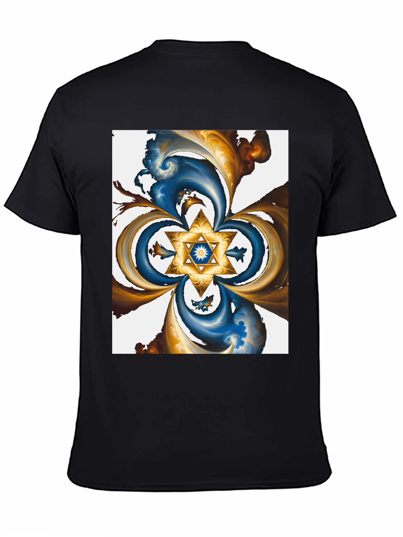 Abstract Star Graphic Tee - Black