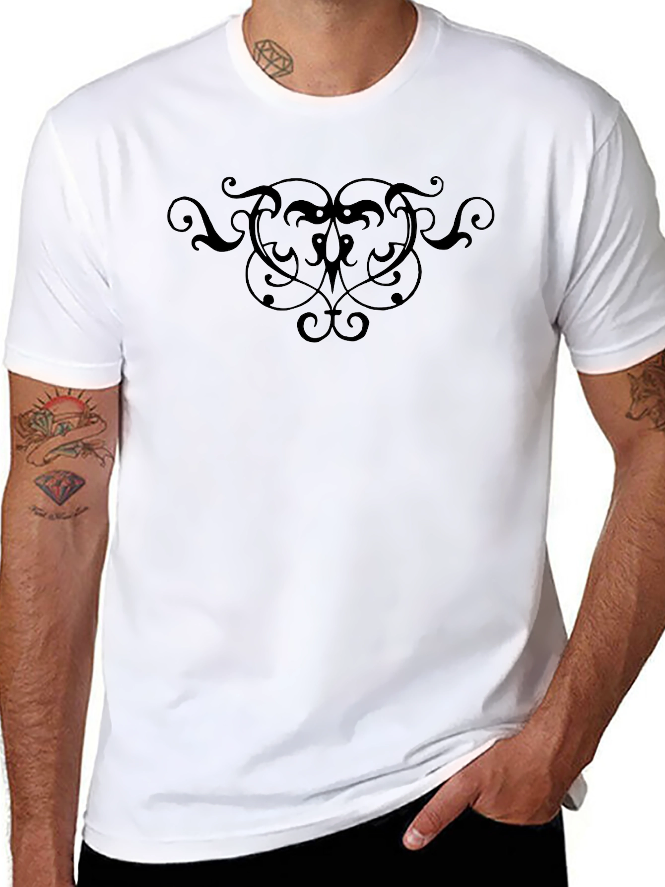 Elegant Black Graphic Print T-Shirt