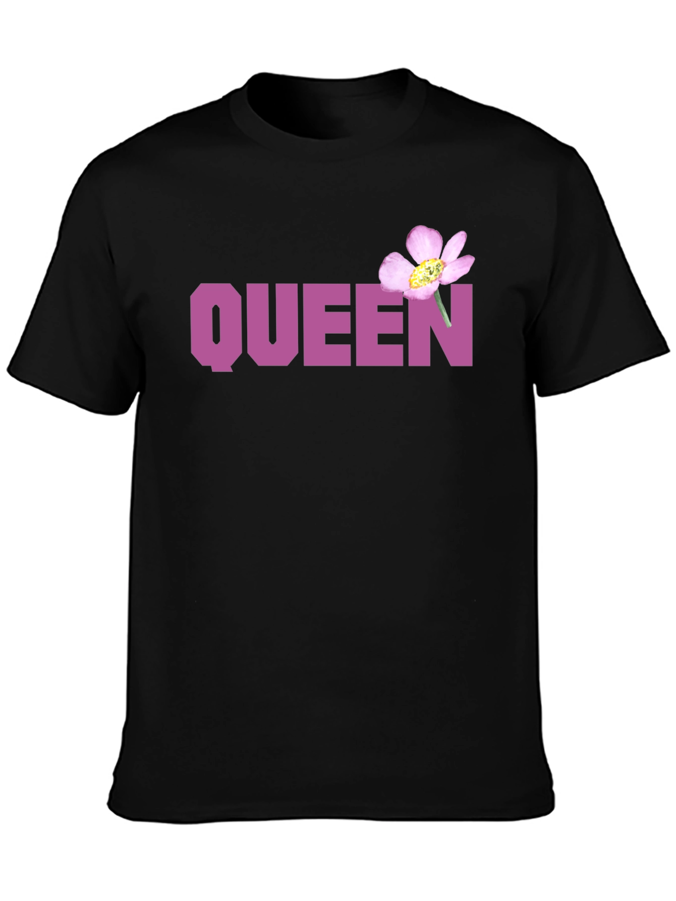 Queen Floral Graphic Black Tee