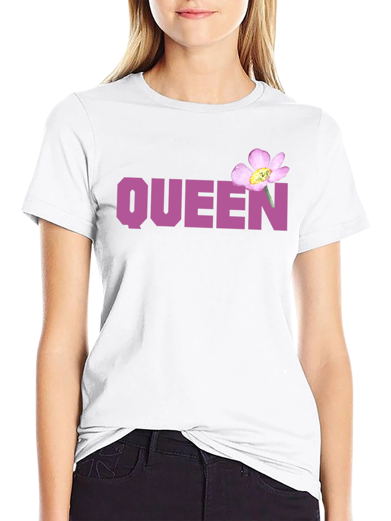 Queen Floral Graphic Black Tee