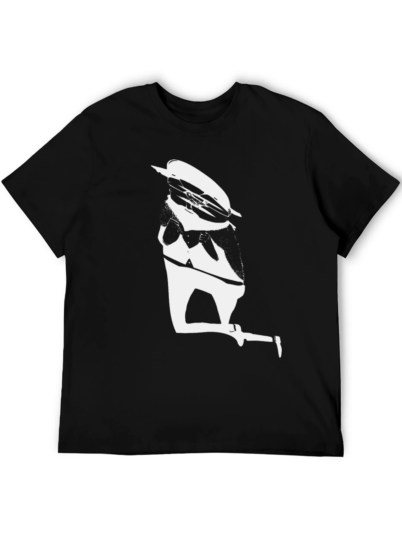 Graphic Black T-Shirt - White Silhouette Design