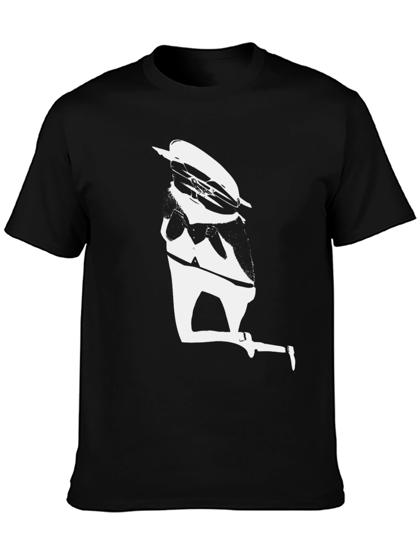Graphic Black T-Shirt - White Silhouette Design