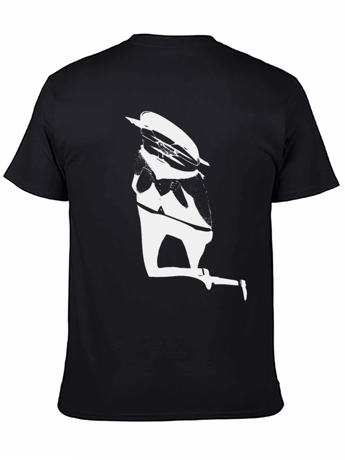 Graphic Black T-Shirt - White Silhouette Design