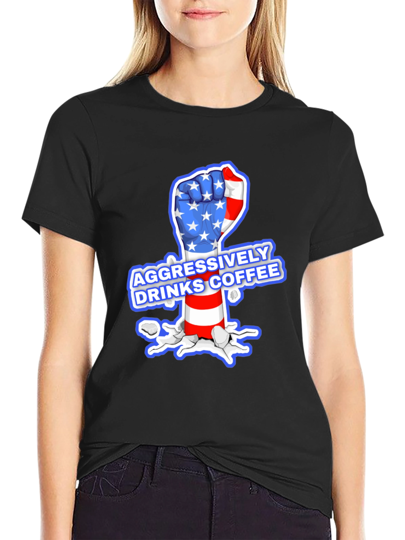 Aggressively Drinks Coffee T-Shirt