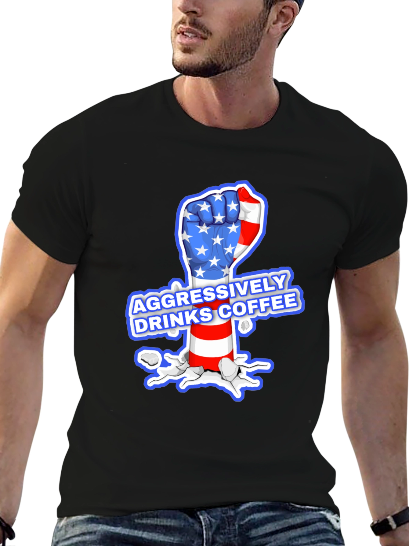 Aggressively Drinks Coffee T-Shirt