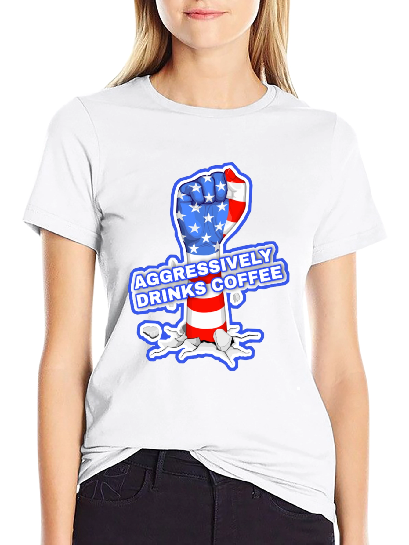 Aggressively Drinks Coffee T-Shirt