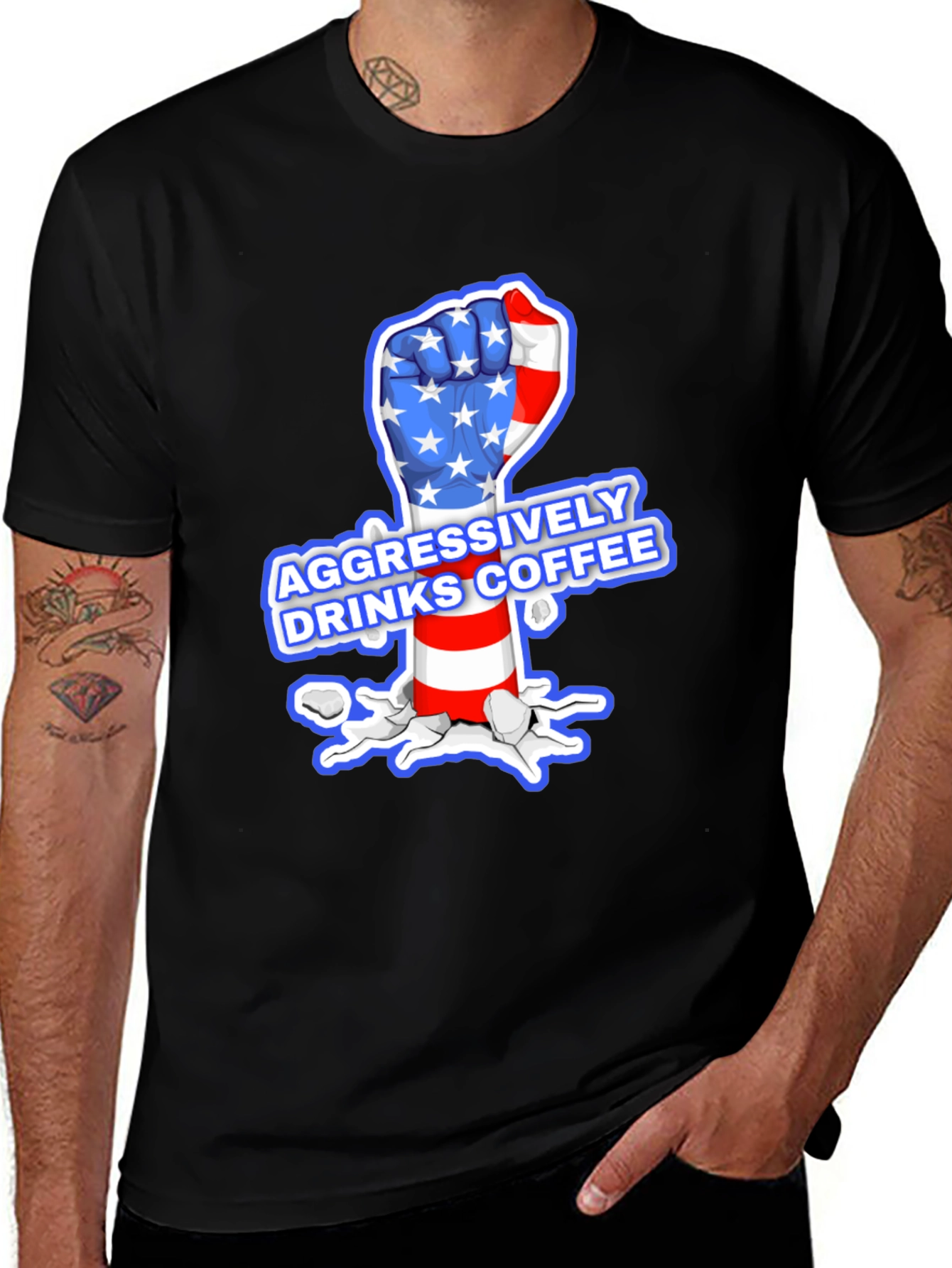 Aggressively Drinks Coffee T-Shirt