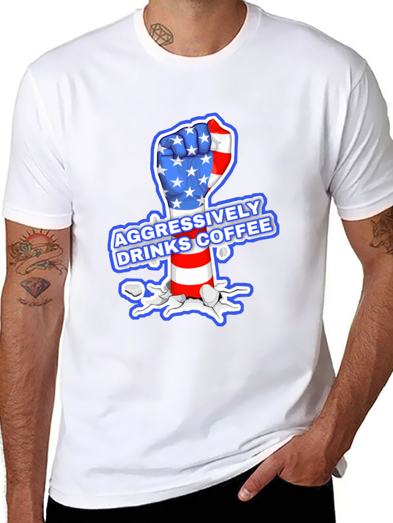 Aggressively Drinks Coffee T-Shirt