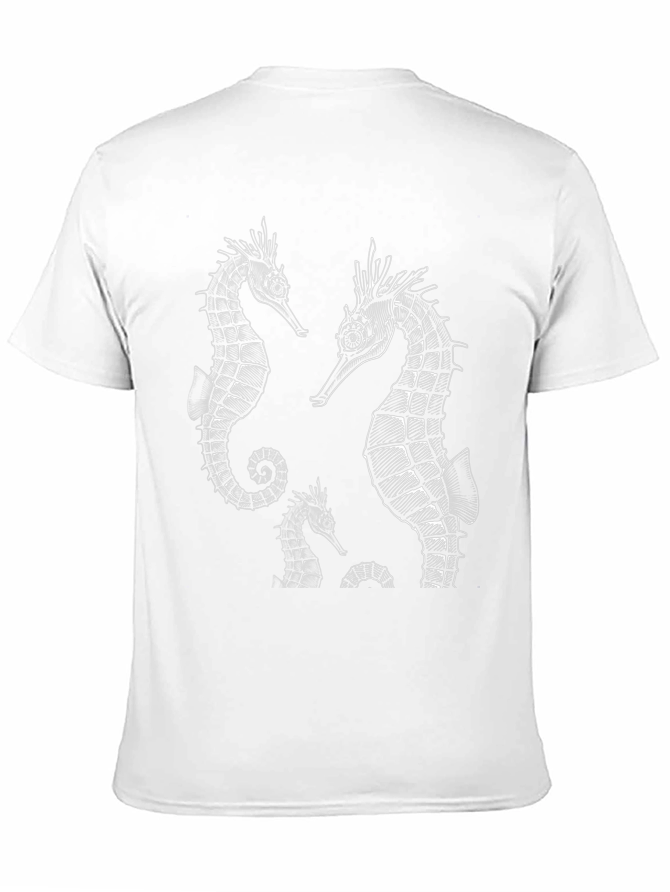 Sea Horse Graphic Print Black T-Shirt