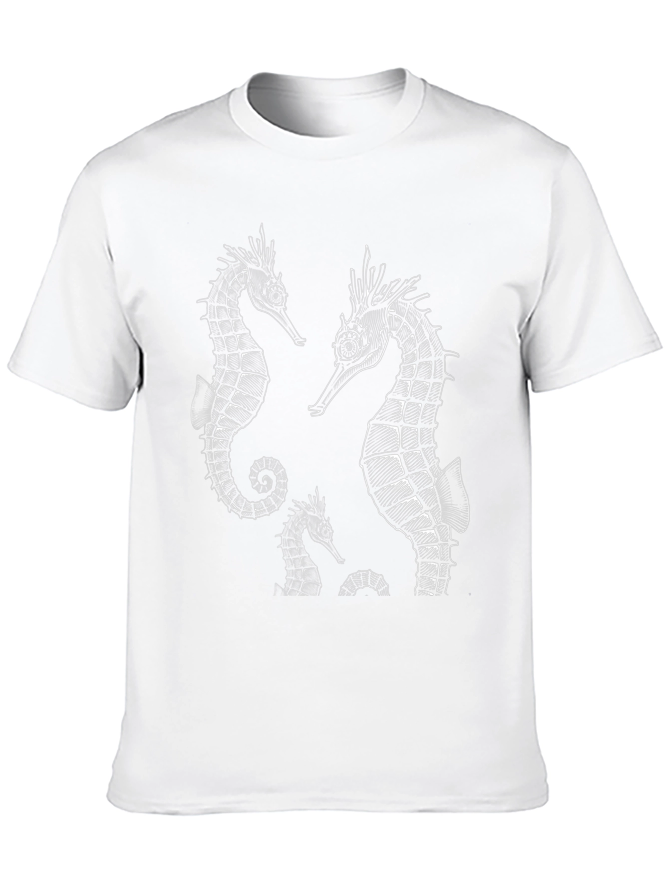 Sea Horse Graphic Print Black T-Shirt