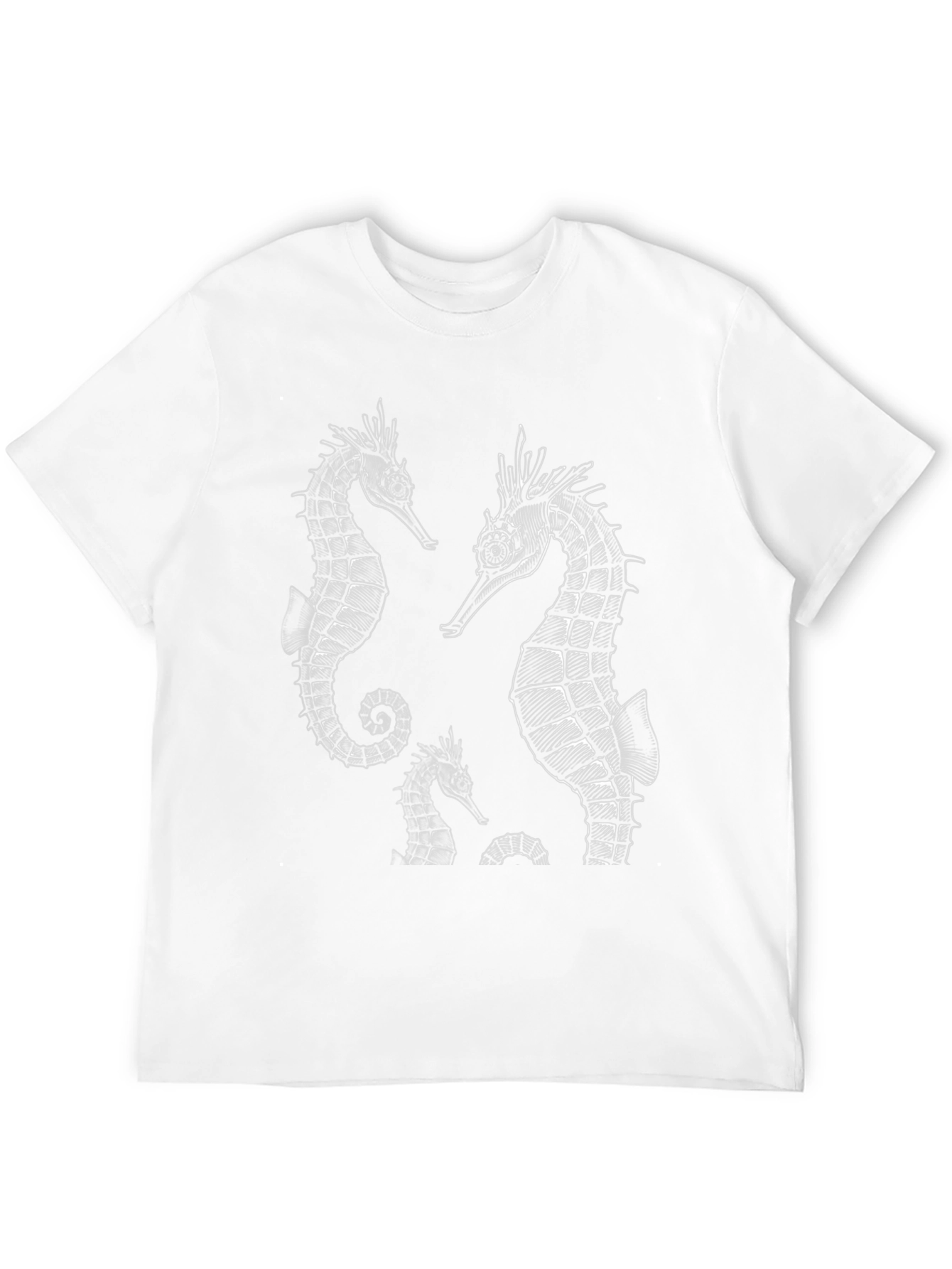 Sea Horse Graphic Print Black T-Shirt