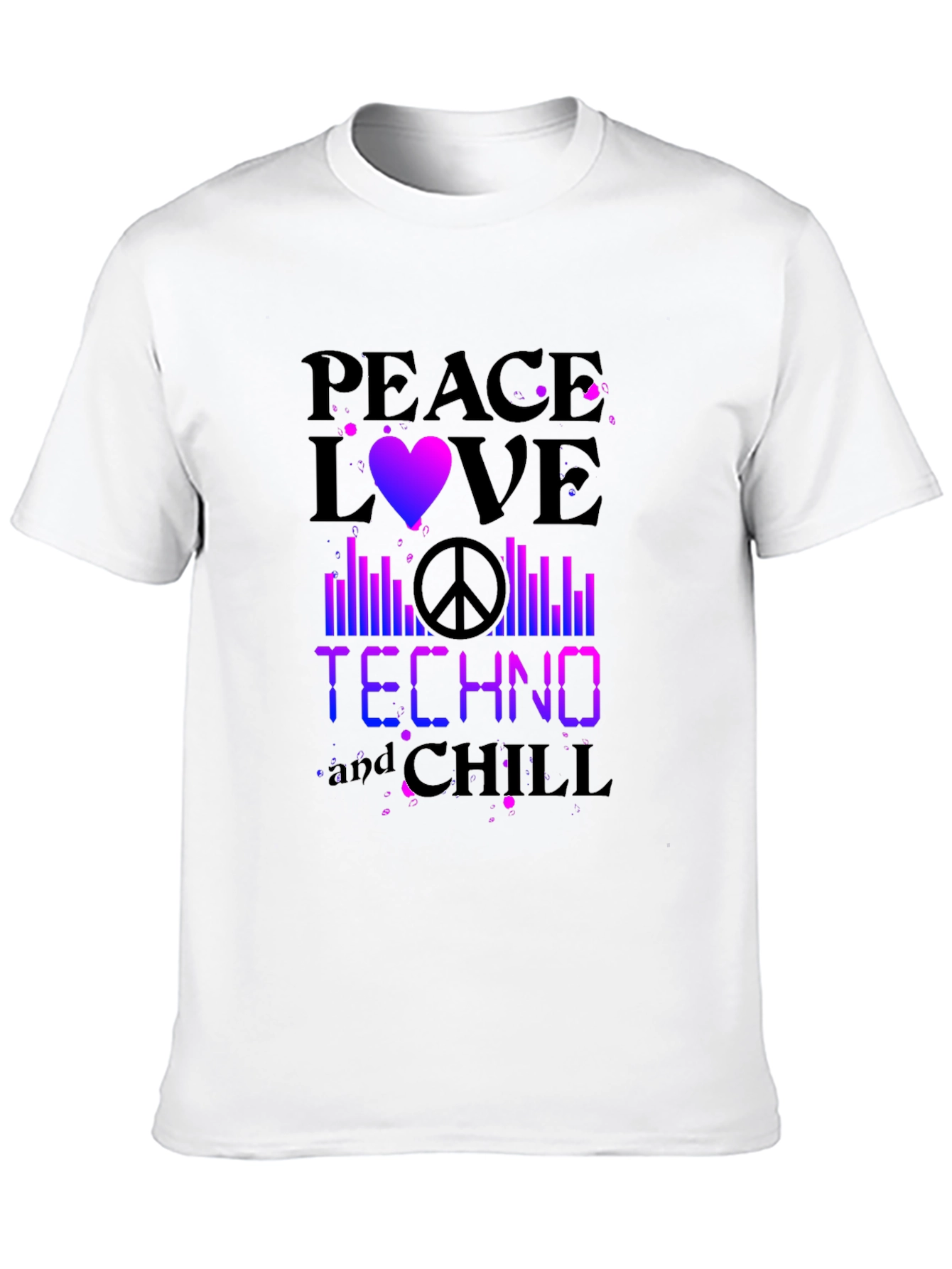 Peace Love Techno Chill Graphic T-Shirt