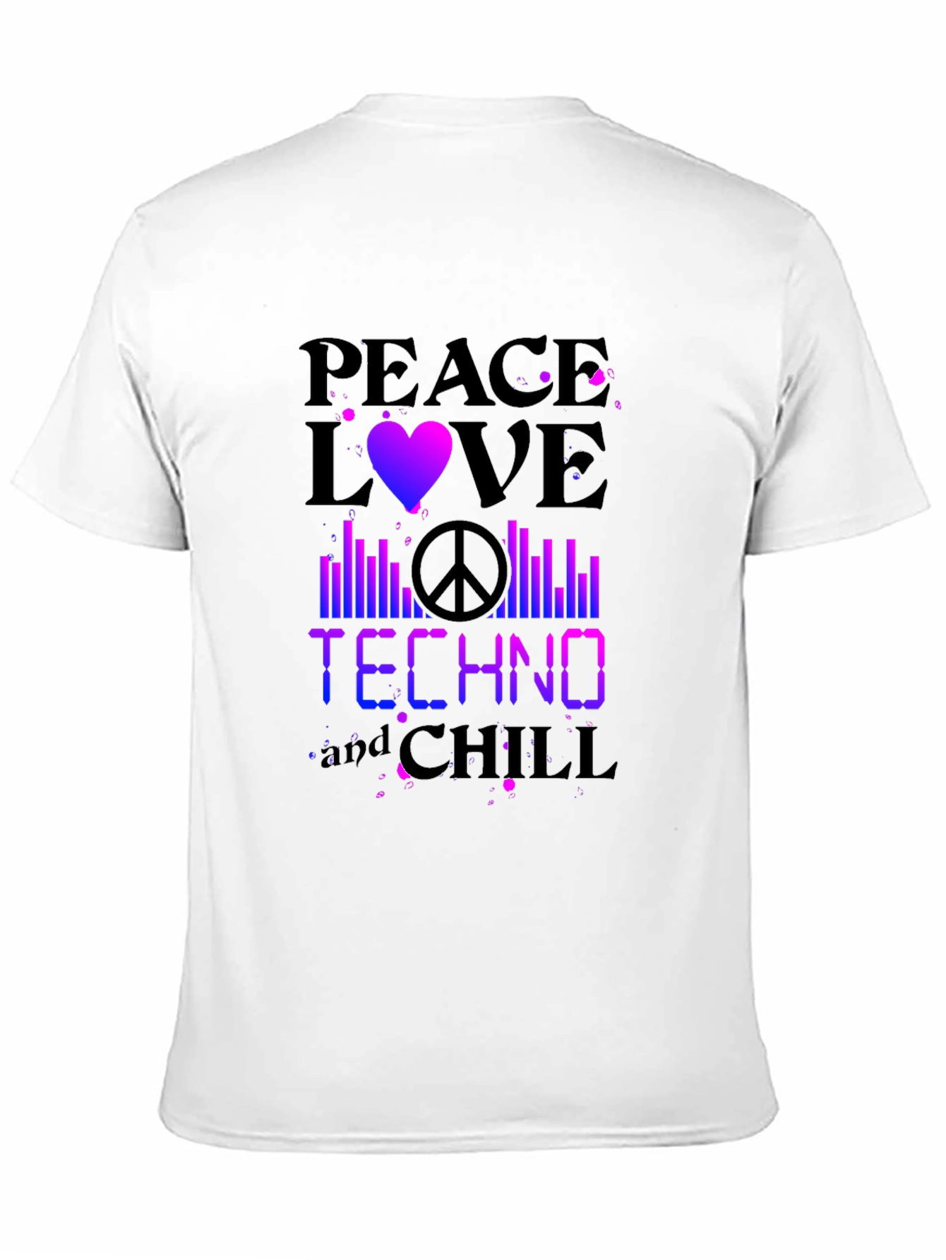 Peace Love Techno Chill Graphic T-Shirt