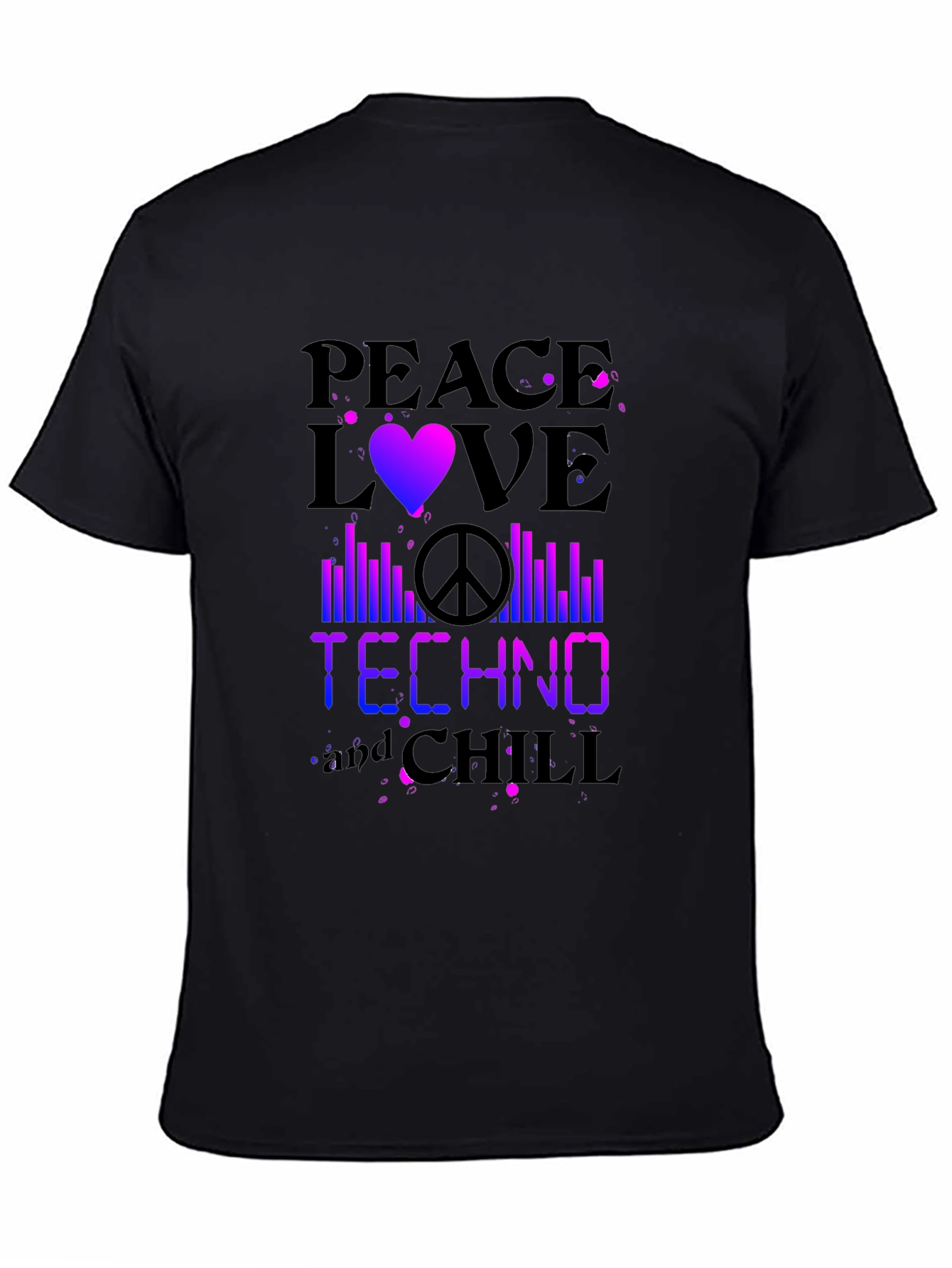 Peace Love Techno Chill Graphic T-Shirt