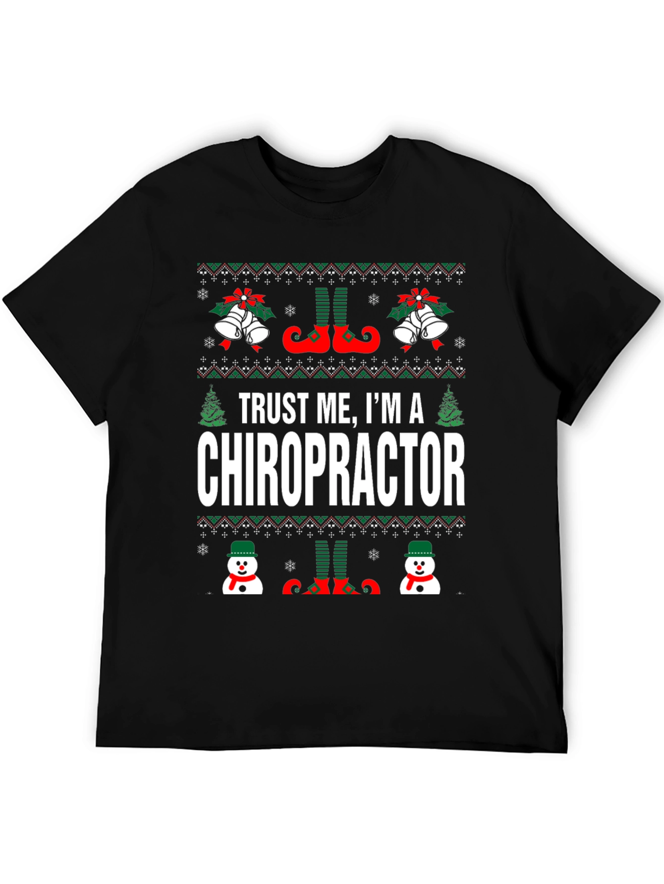 Chiropractor Ugly Christmas Sweater Style T-Shirt
