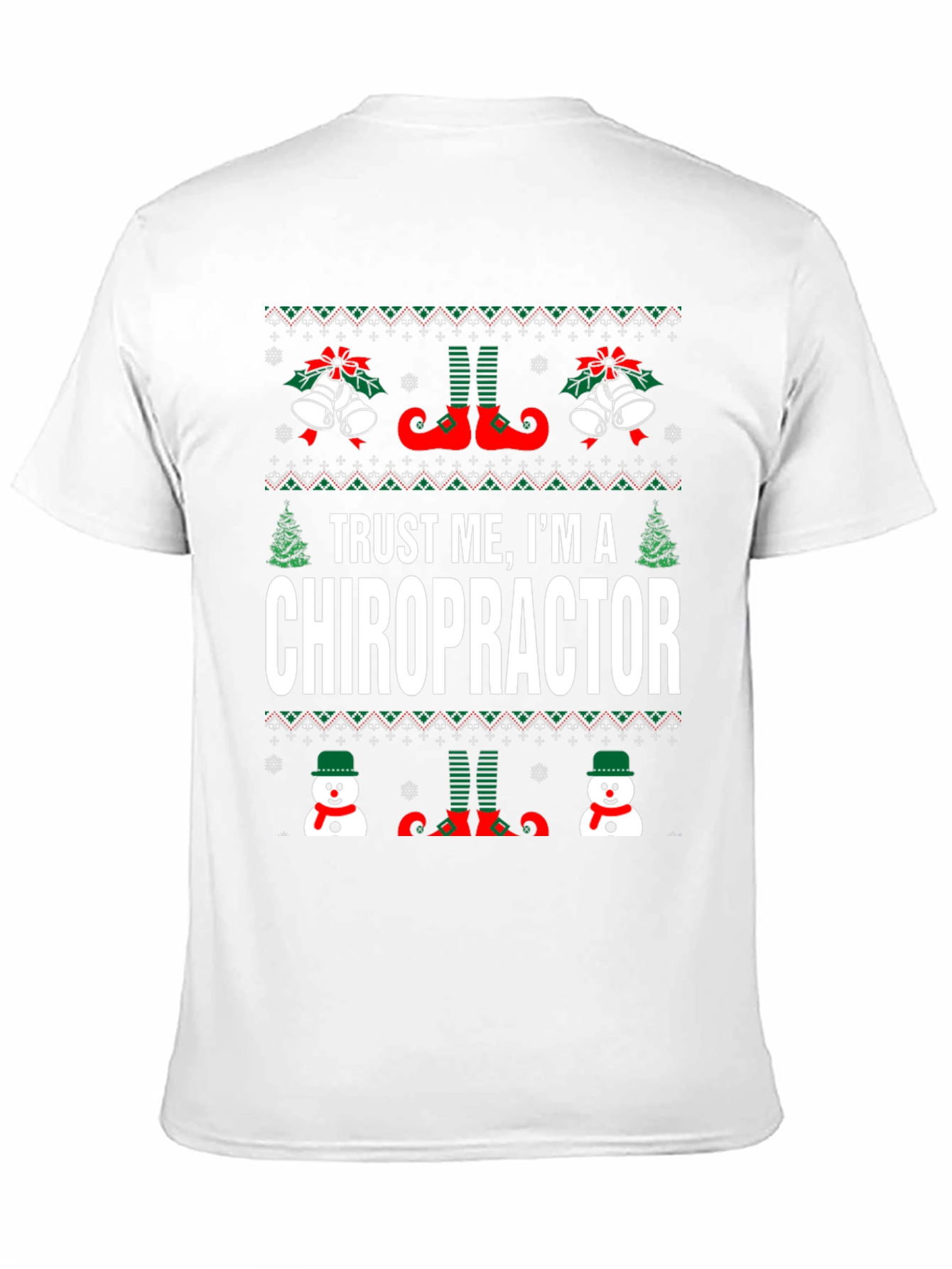 Chiropractor Ugly Christmas Sweater Style T-Shirt