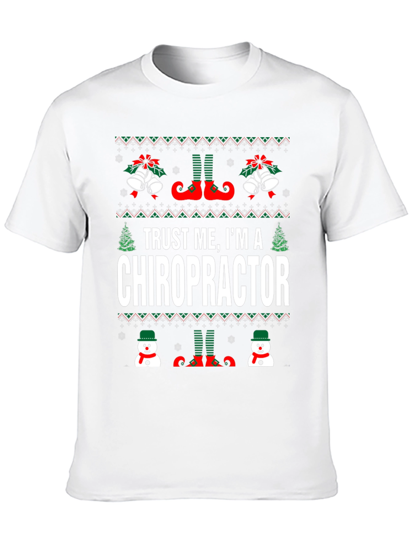 Chiropractor Ugly Christmas Sweater Style T-Shirt
