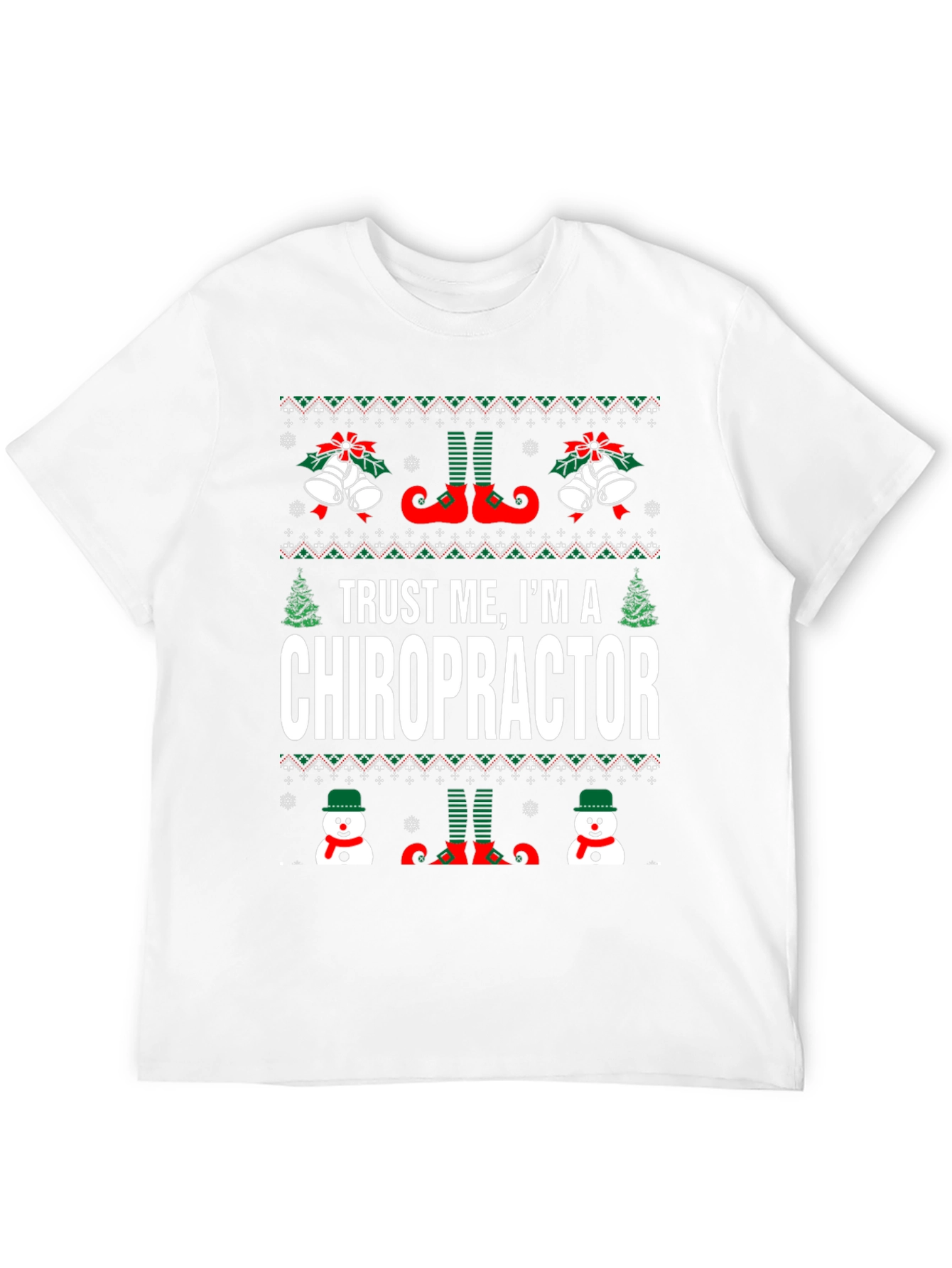 Chiropractor Ugly Christmas Sweater Style T-Shirt