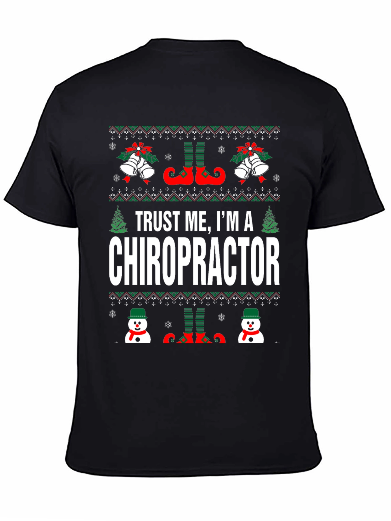 Chiropractor Ugly Christmas Sweater Style T-Shirt