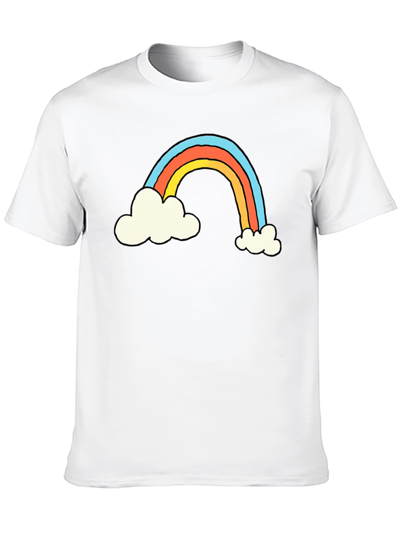 Rainbow Cloud Graphic T-Shirt - Black