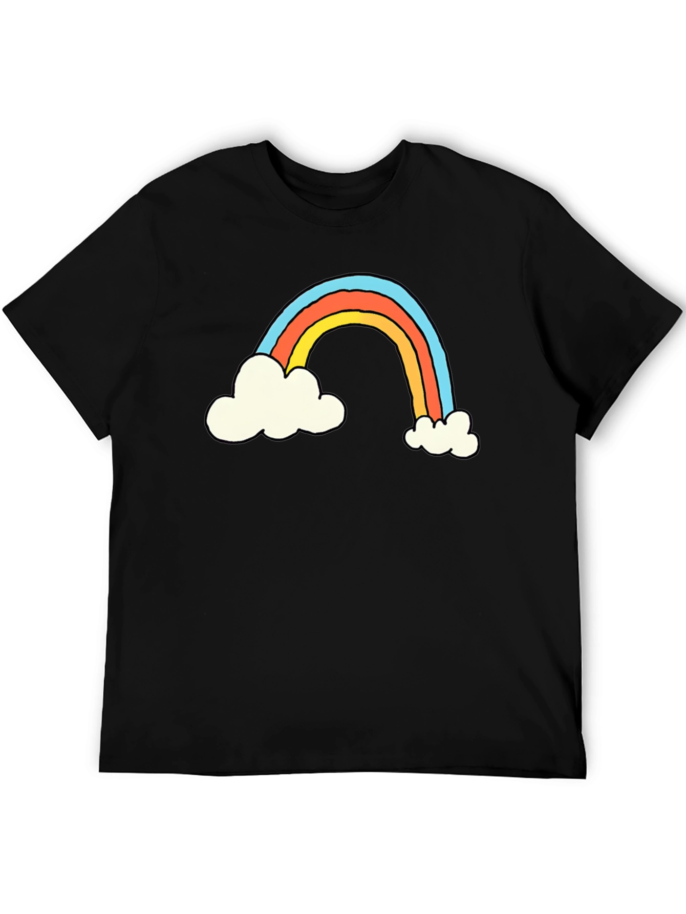 Rainbow Cloud Graphic T-Shirt - Black