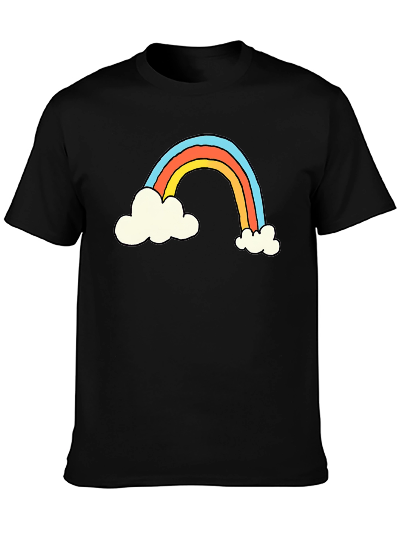 Rainbow Cloud Graphic T-Shirt - Black
