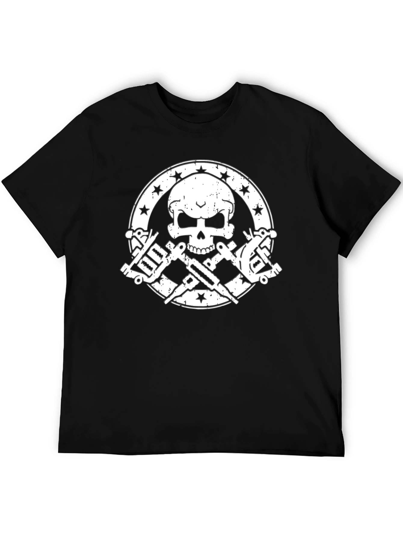 Skull & Tattoo Machine Graphic Tee - Black