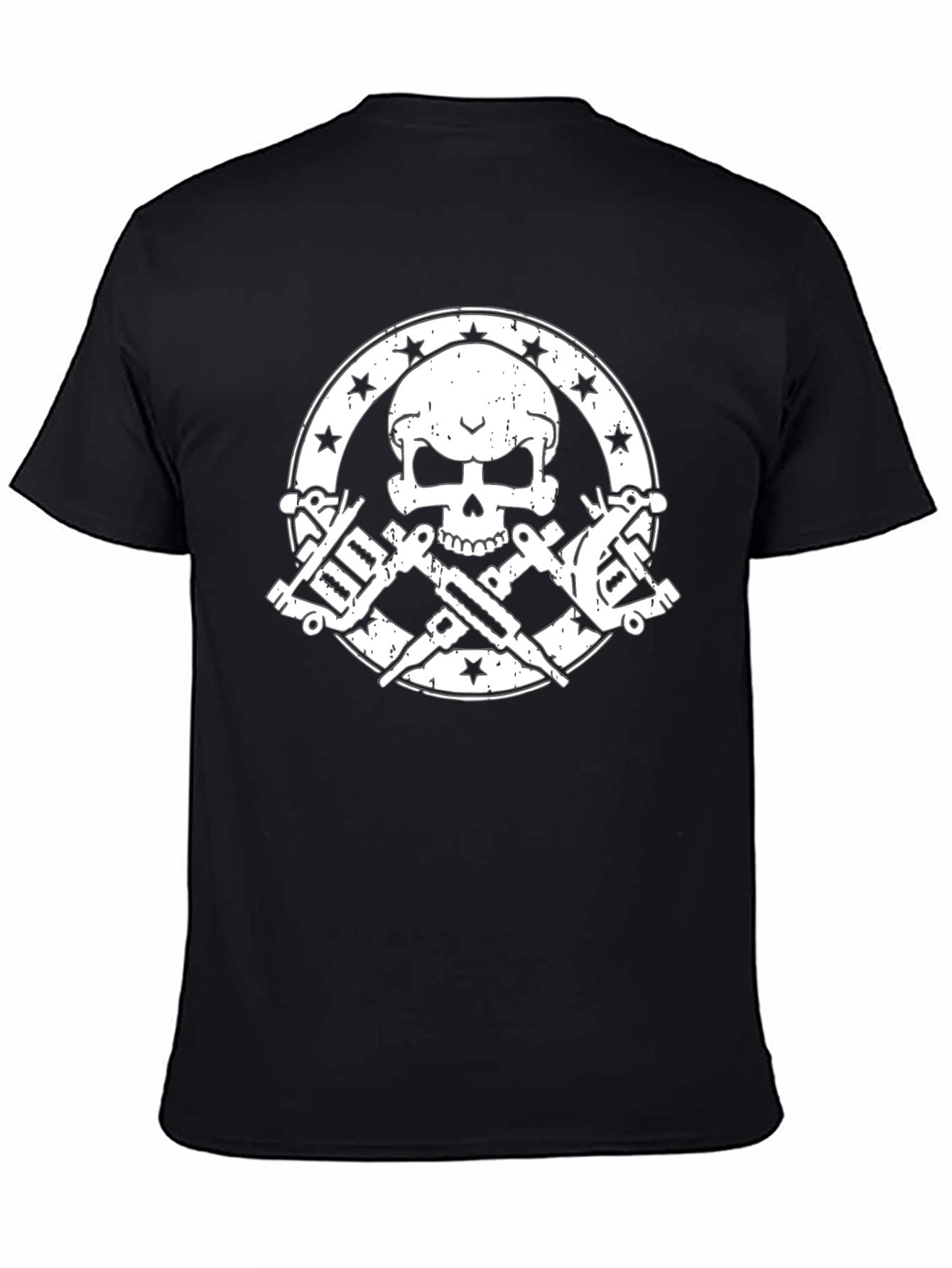 Skull & Tattoo Machine Graphic Tee - Black